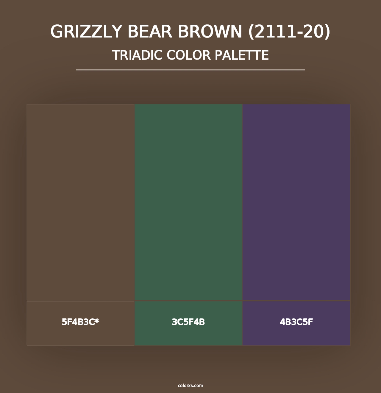 Grizzly Bear Brown (2111-20) - Triadic Color Palette