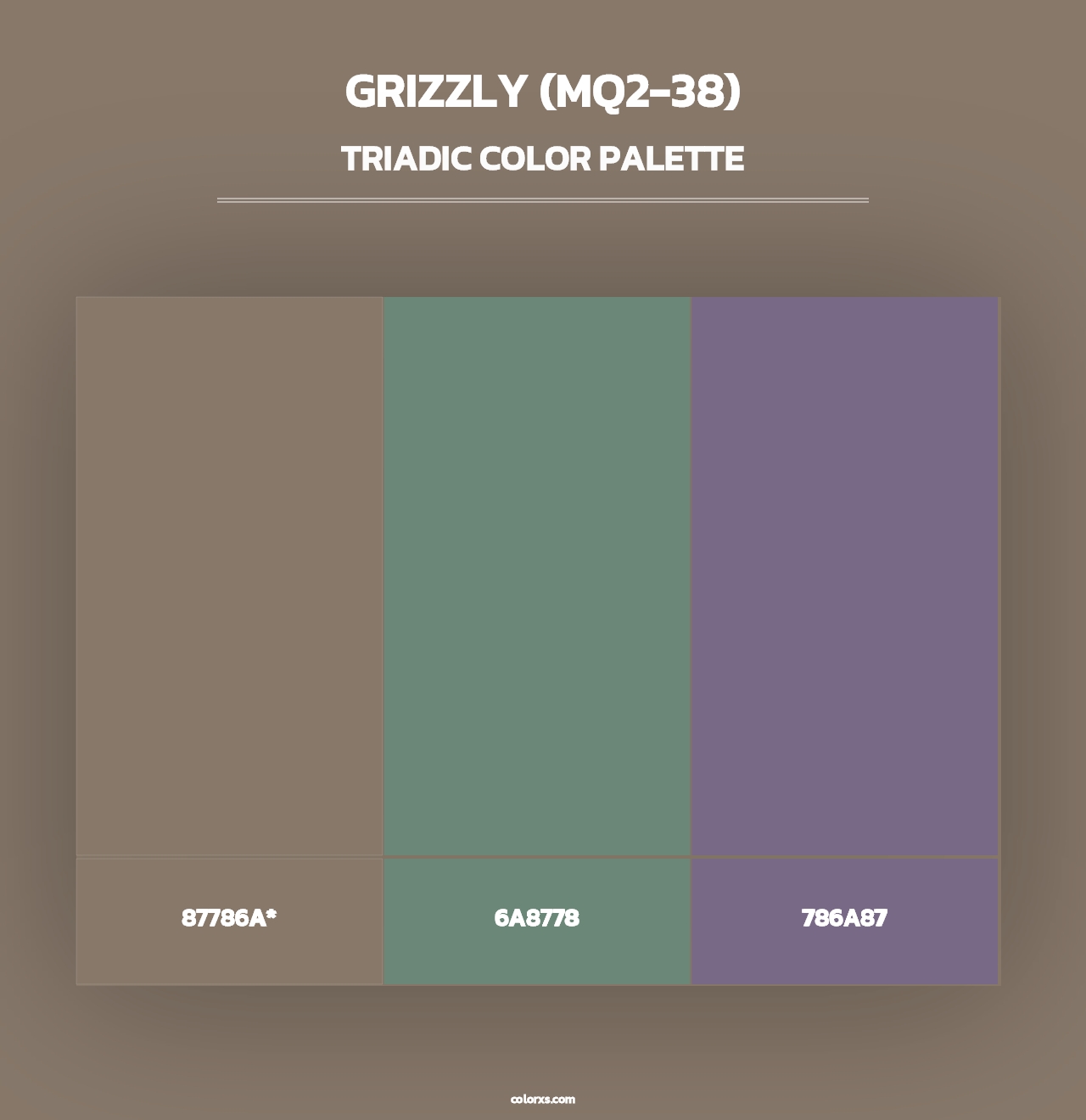 Grizzly (MQ2-38) - Triadic Color Palette