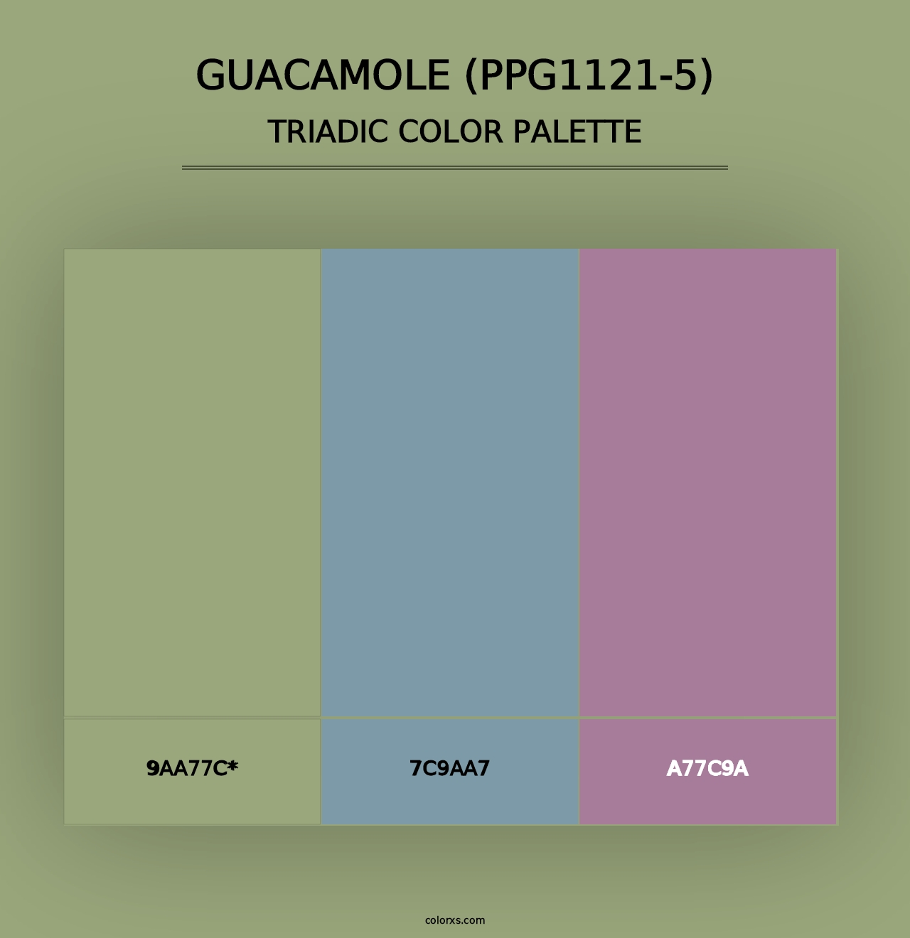 Guacamole (PPG1121-5) - Triadic Color Palette