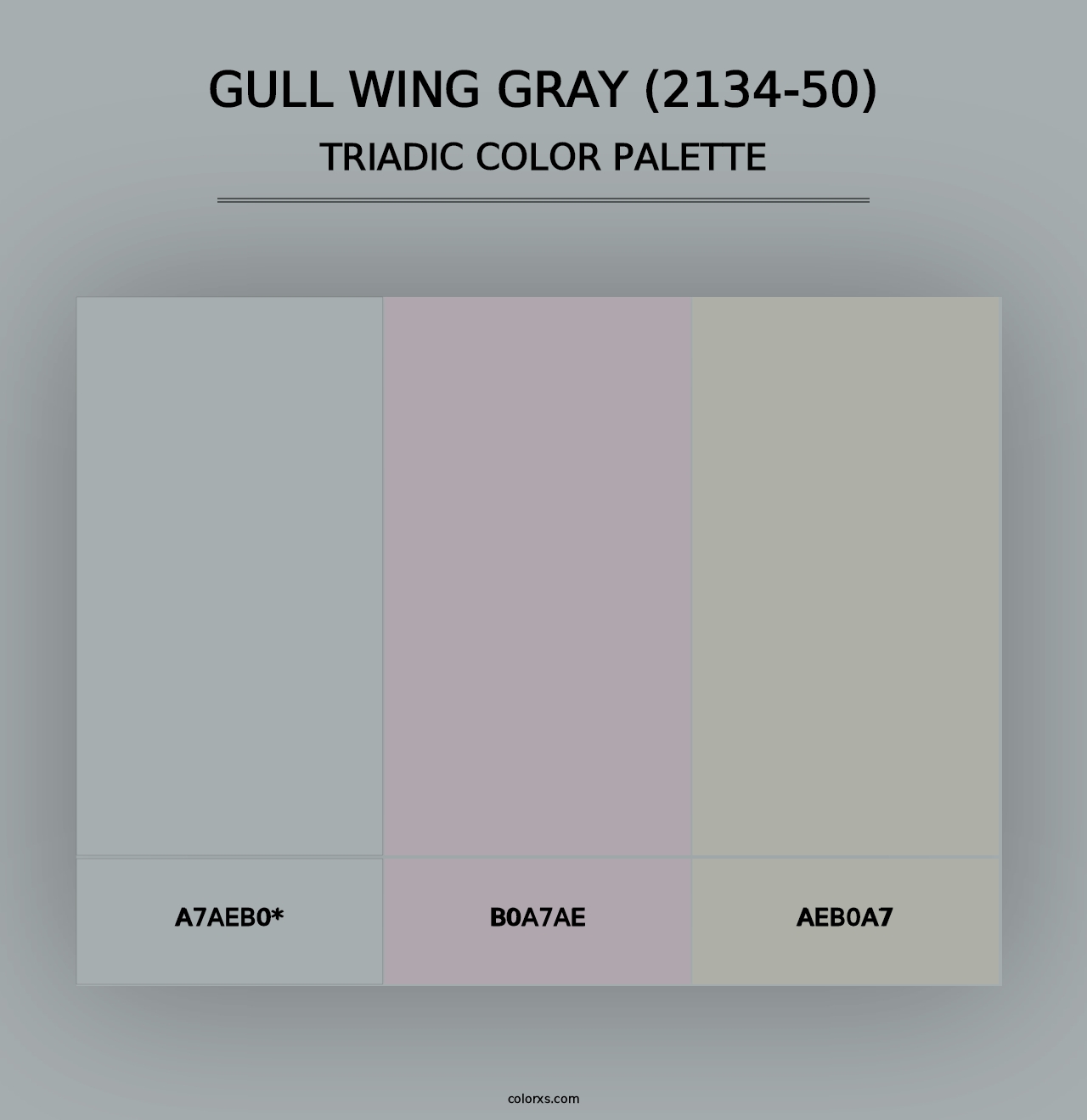 Gull Wing Gray (2134-50) - Triadic Color Palette