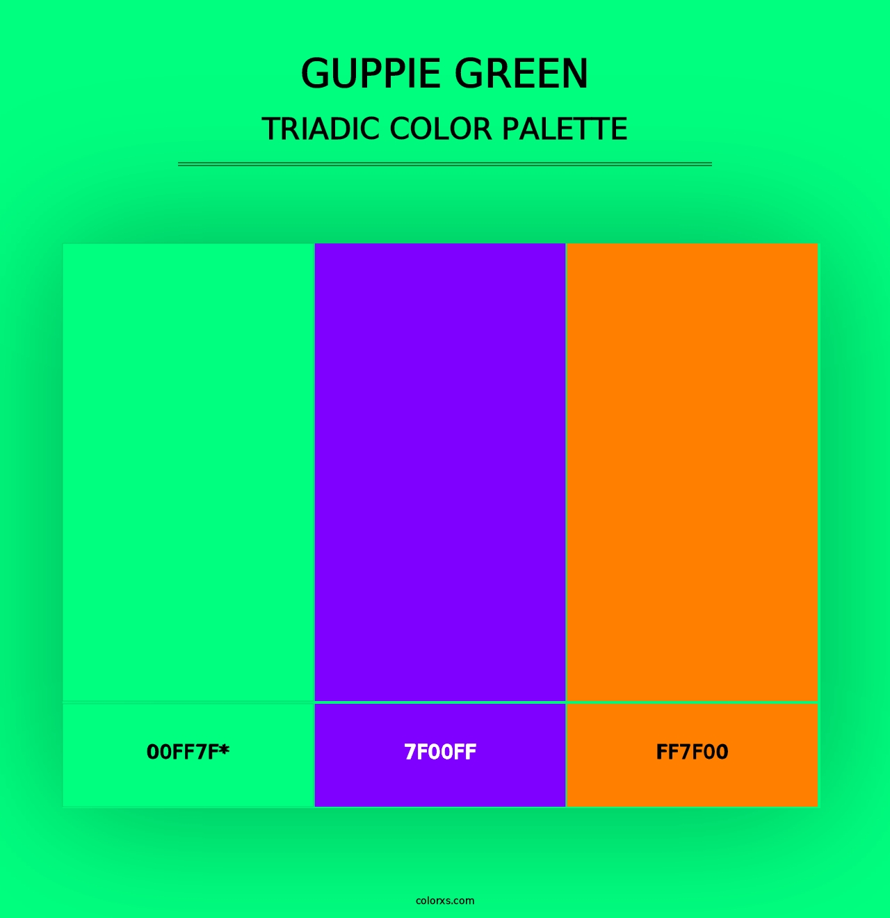 Guppie green - Triadic Color Palette