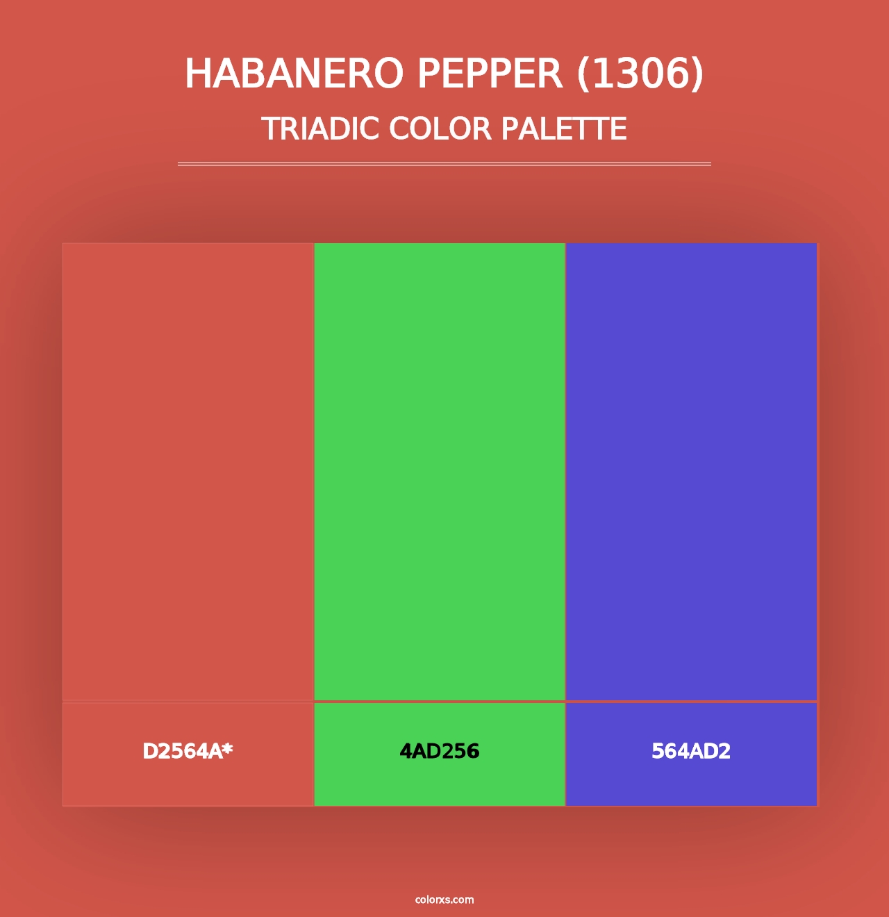 Habanero Pepper (1306) - Triadic Color Palette