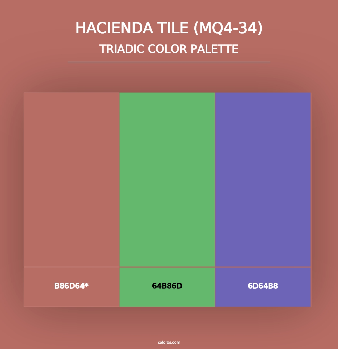 Hacienda Tile (MQ4-34) - Triadic Color Palette