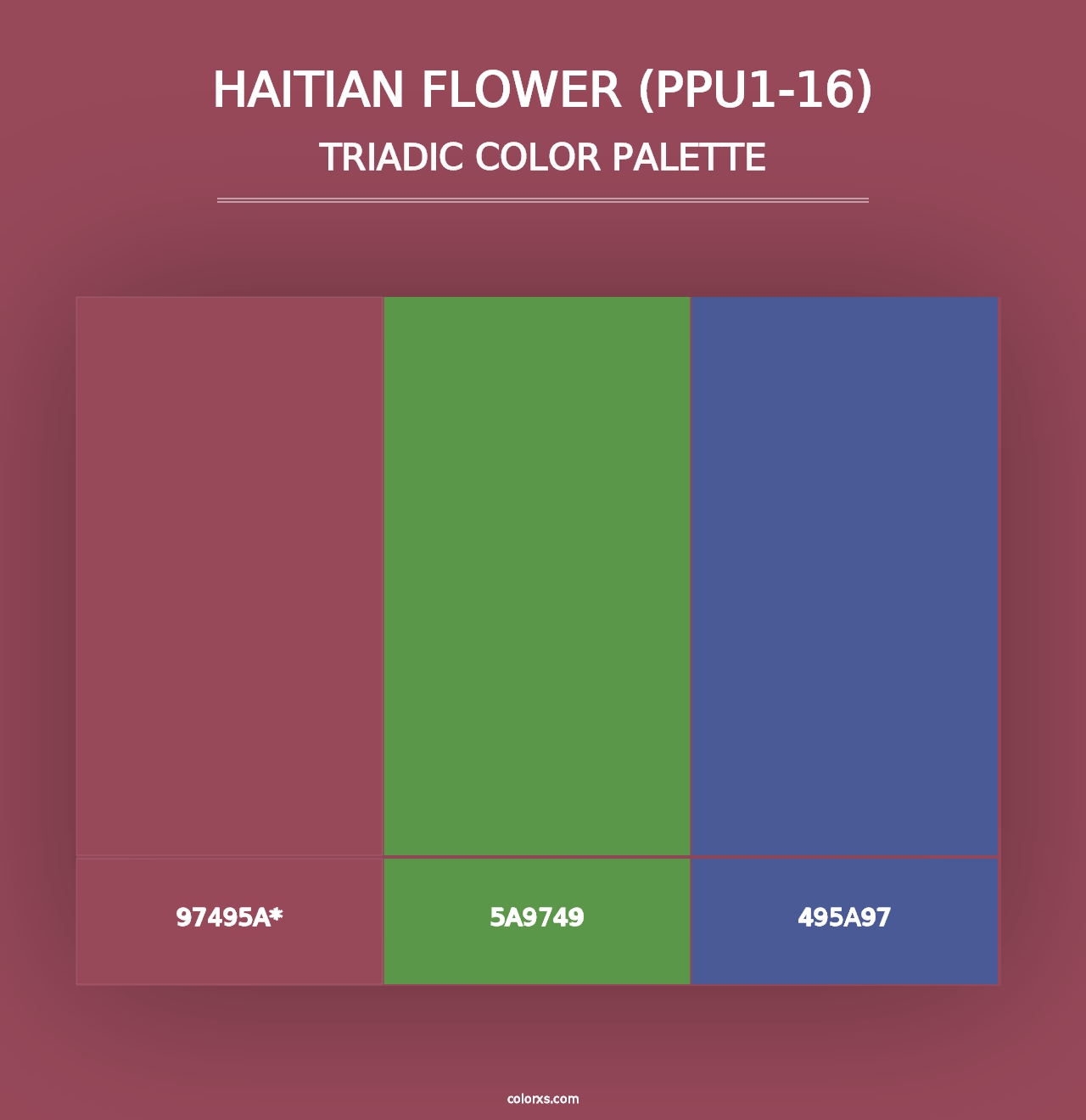 Haitian Flower (PPU1-16) - Triadic Color Palette