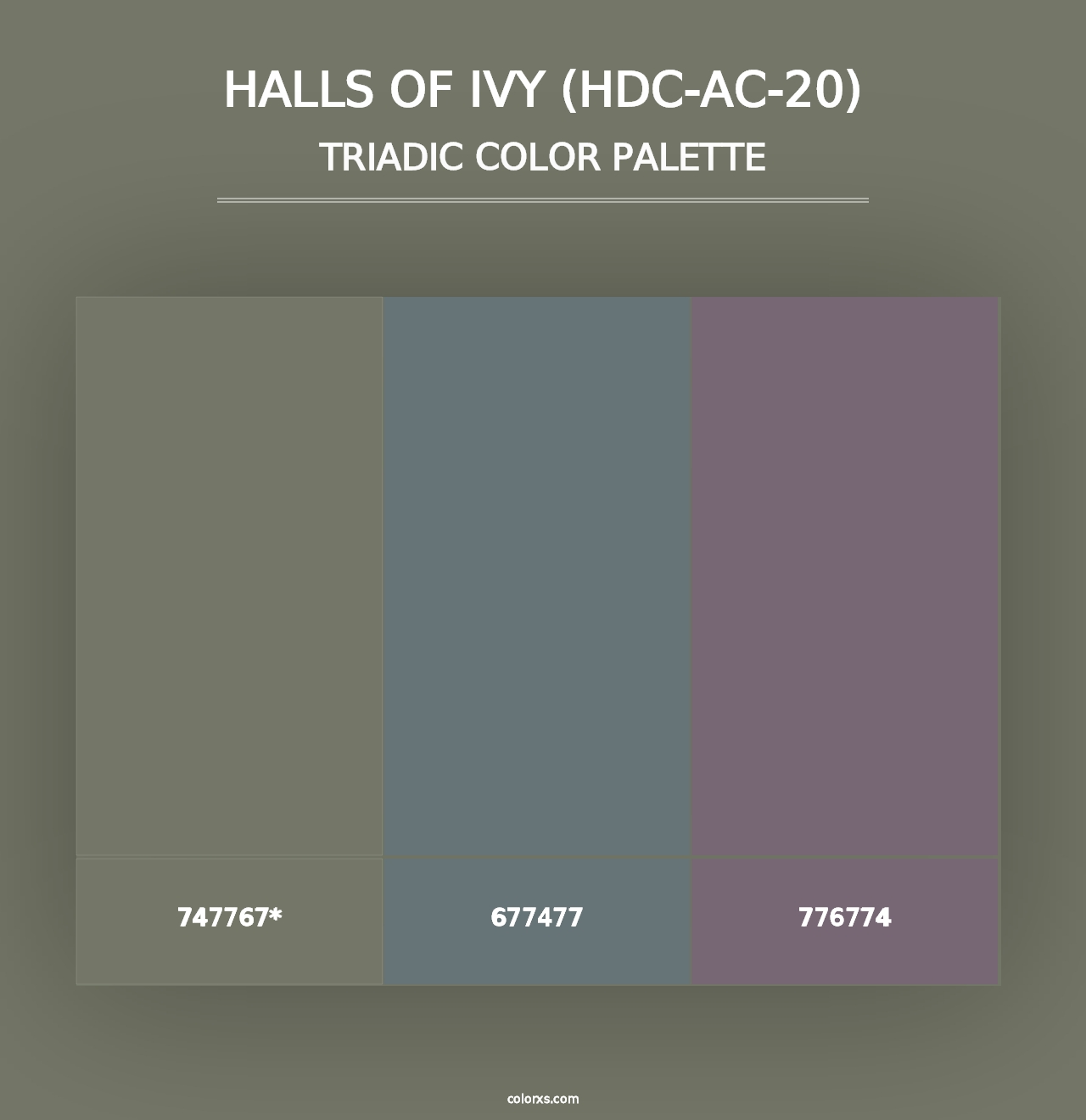 Halls Of Ivy (HDC-AC-20) - Triadic Color Palette