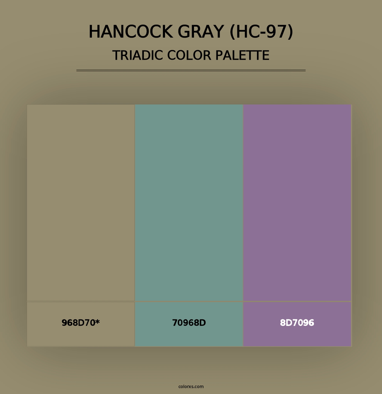 Hancock Gray (HC-97) - Triadic Color Palette