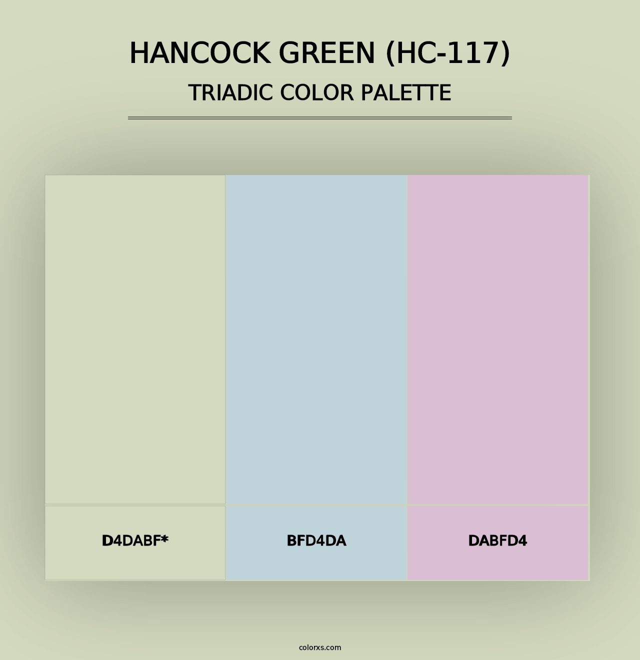 Hancock Green (HC-117) - Triadic Color Palette