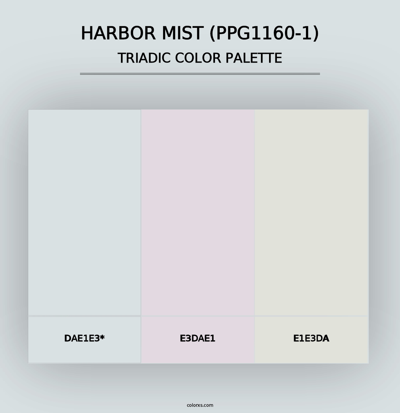 Harbor Mist (PPG1160-1) - Triadic Color Palette