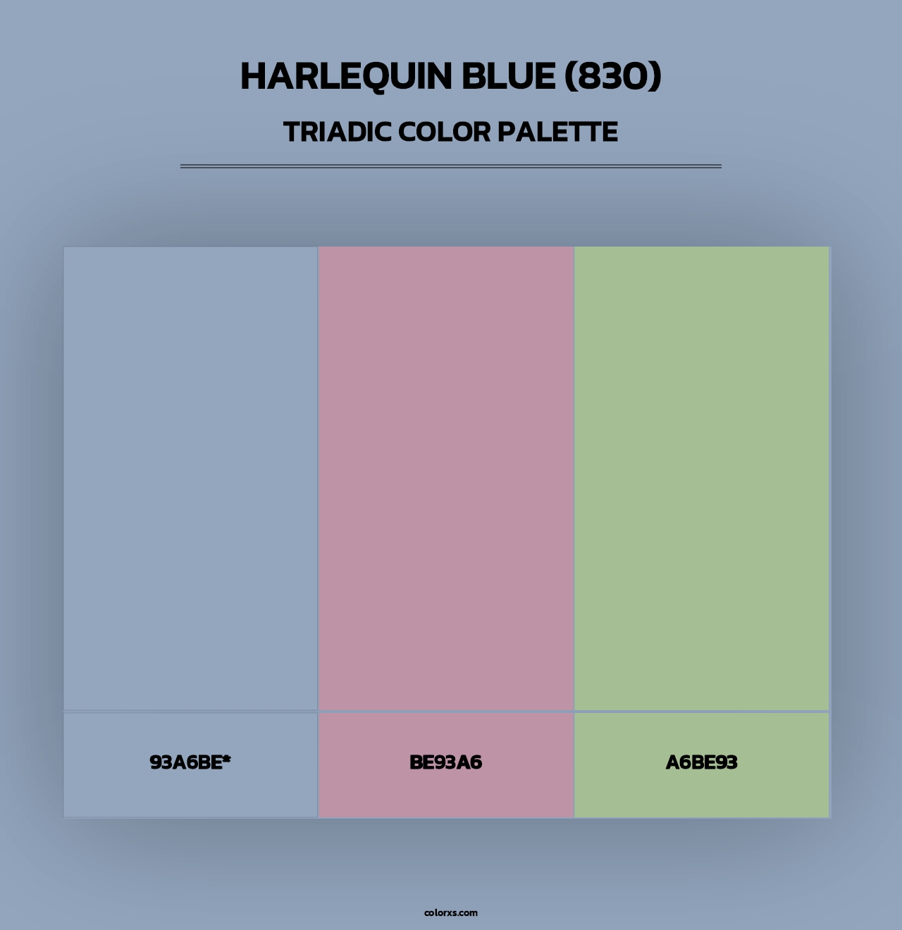 Harlequin Blue (830) - Triadic Color Palette