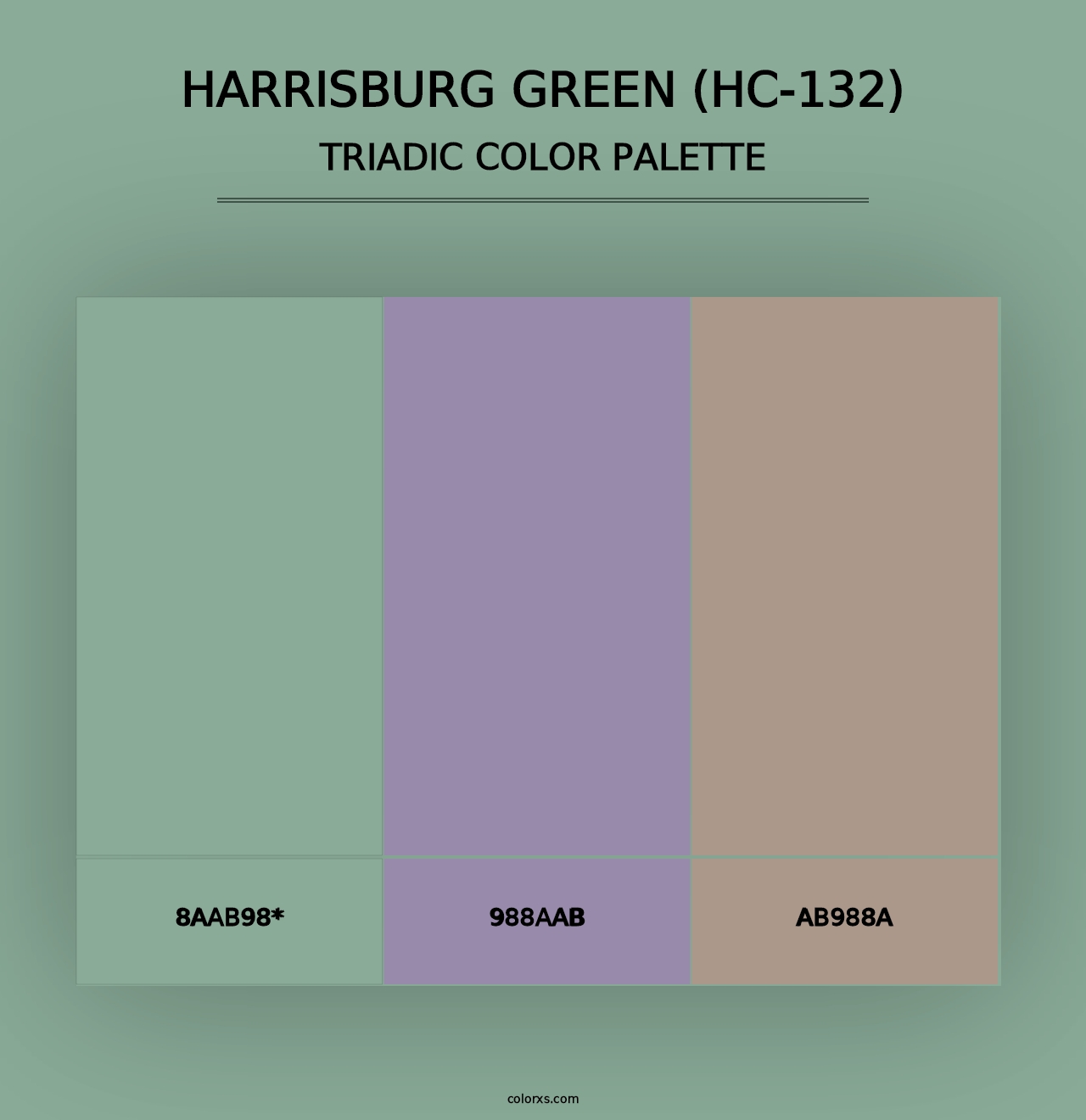 Harrisburg Green (HC-132) - Triadic Color Palette