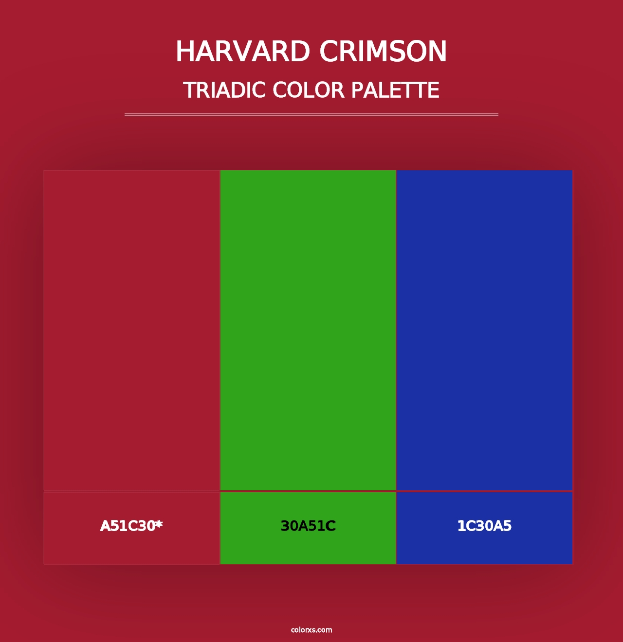 Harvard Crimson - Triadic Color Palette