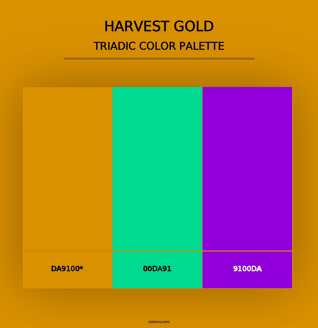 Harvest Gold - Triadic Color Palette