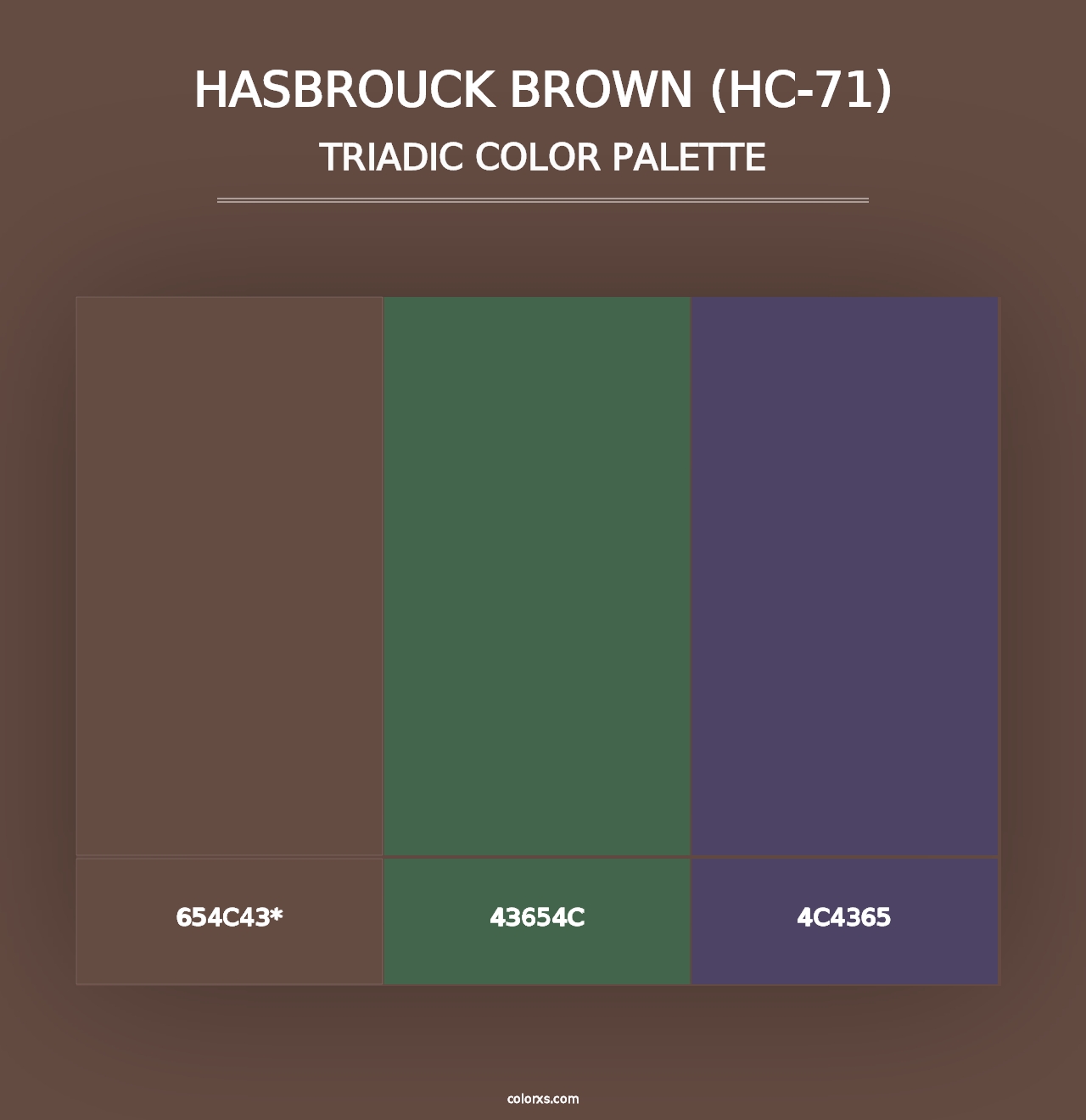 Hasbrouck Brown (HC-71) - Triadic Color Palette