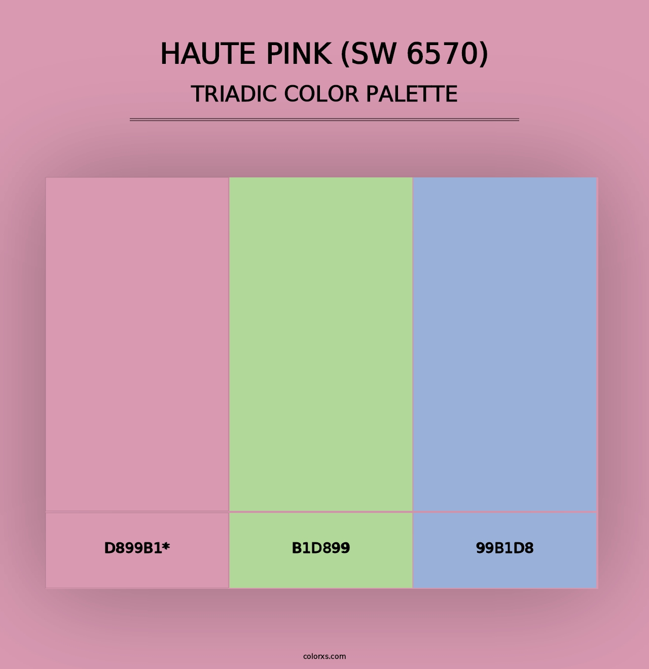 Haute Pink (SW 6570) - Triadic Color Palette