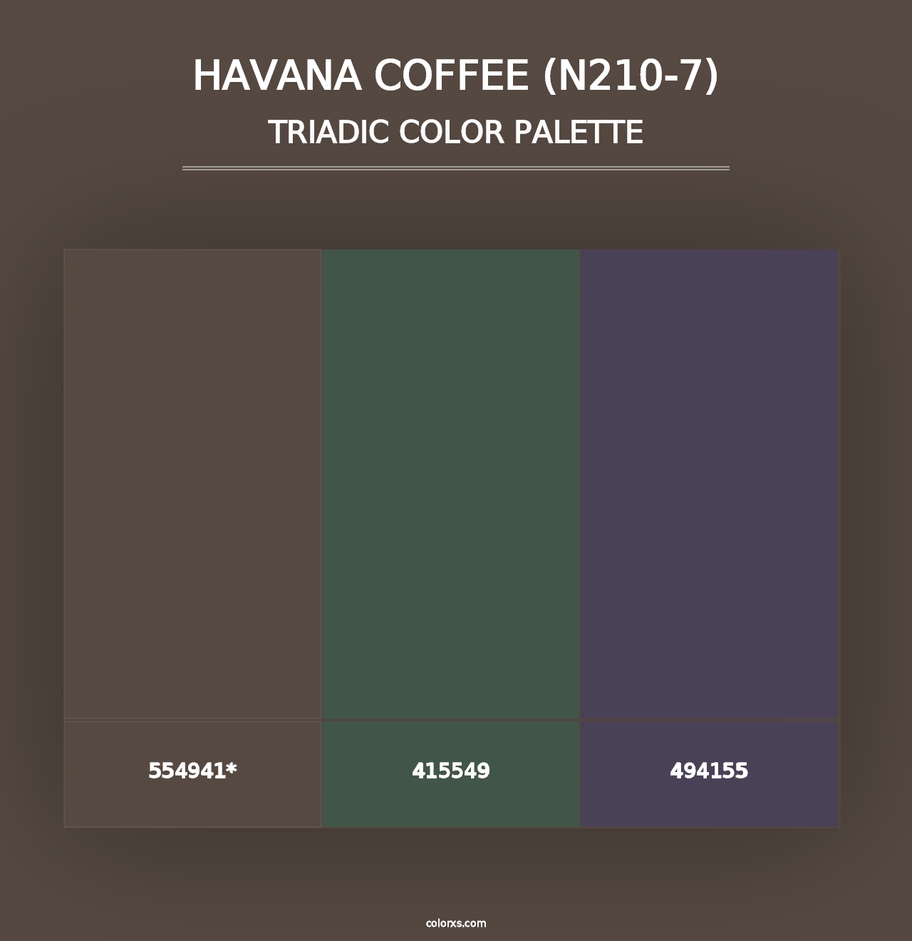 Havana Coffee (N210-7) - Triadic Color Palette