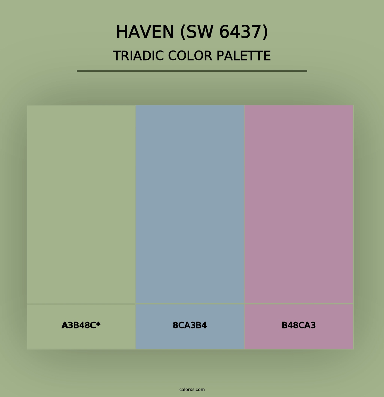 Haven (SW 6437) - Triadic Color Palette