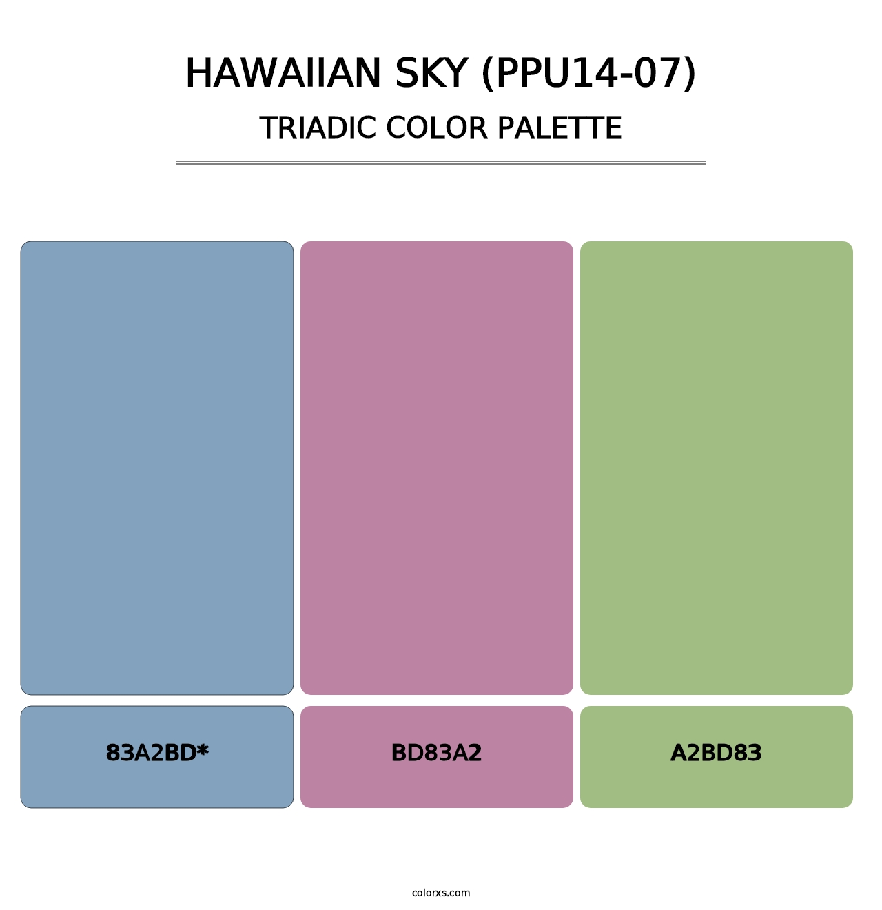 Hawaiian Sky (PPU14-07) - Triadic Color Palette