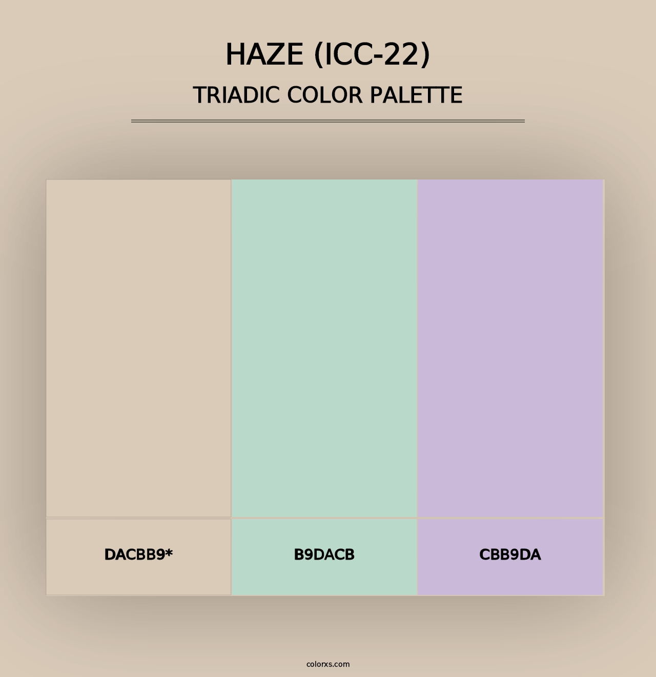 Haze (ICC-22) - Triadic Color Palette