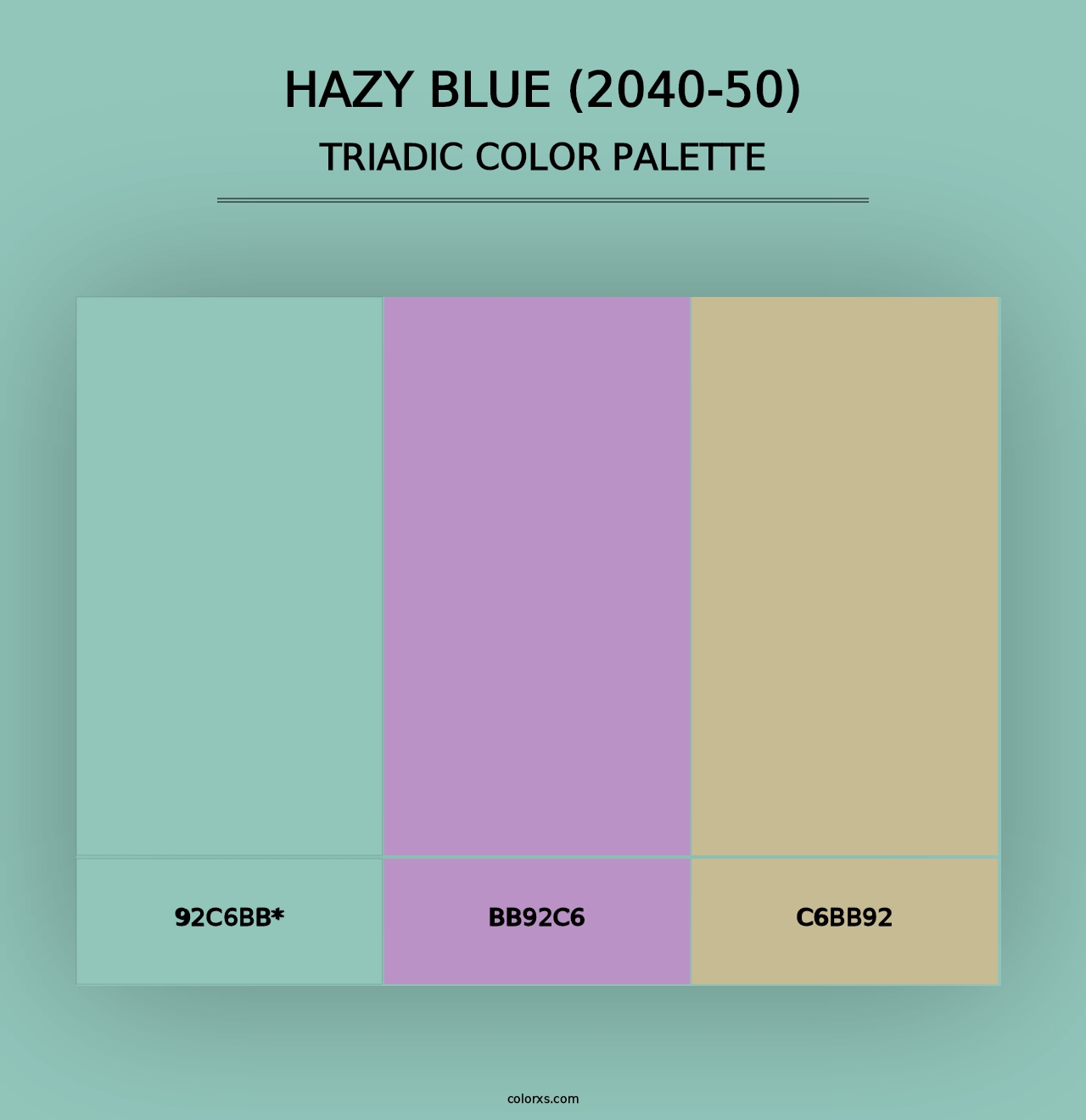 Hazy Blue (2040-50) - Triadic Color Palette