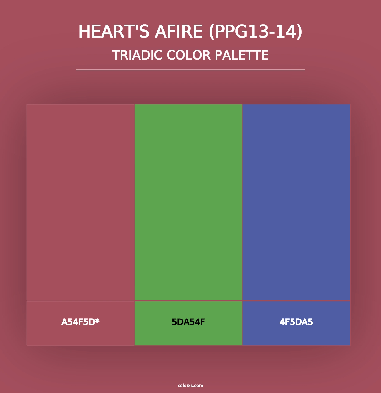 Heart's Afire (PPG13-14) - Triadic Color Palette