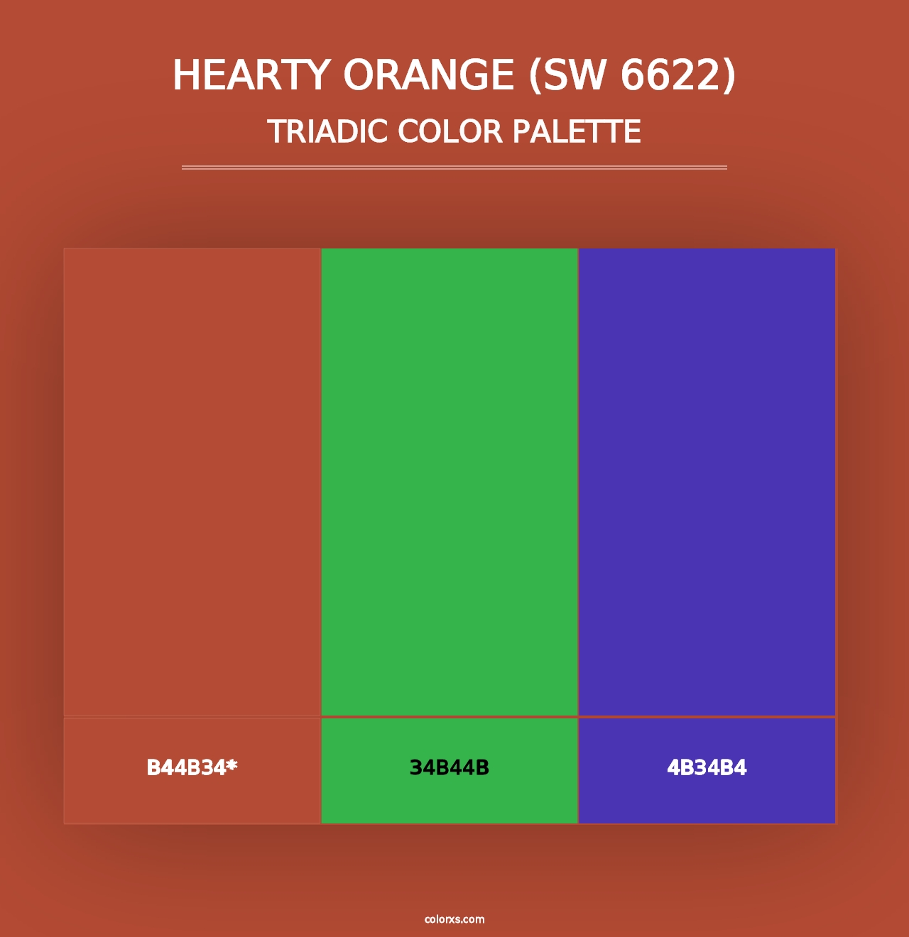 Hearty Orange (SW 6622) - Triadic Color Palette