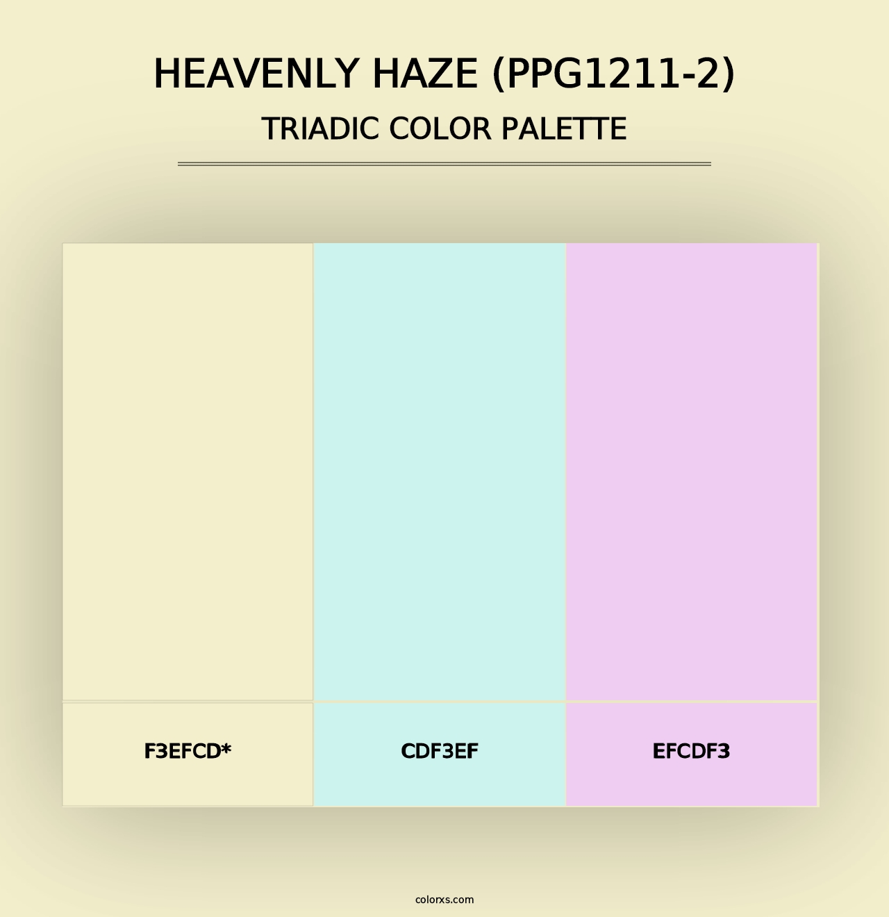 Heavenly Haze (PPG1211-2) - Triadic Color Palette