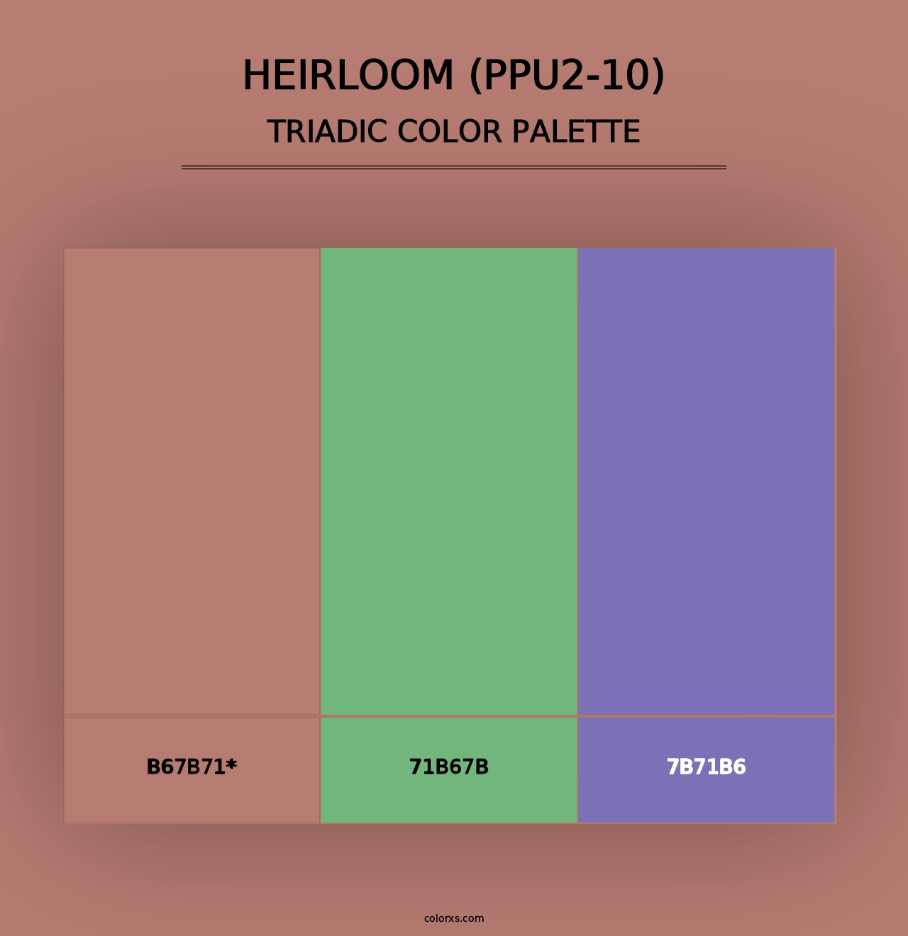 Heirloom (PPU2-10) - Triadic Color Palette