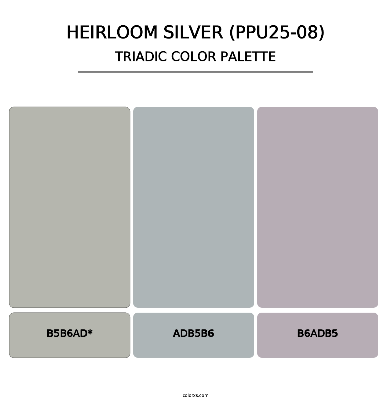 Heirloom Silver (PPU25-08) - Triadic Color Palette