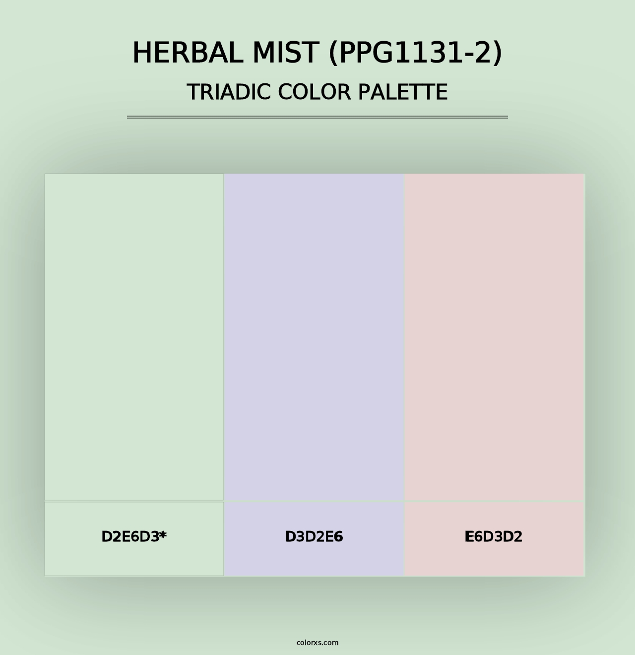 Herbal Mist (PPG1131-2) - Triadic Color Palette