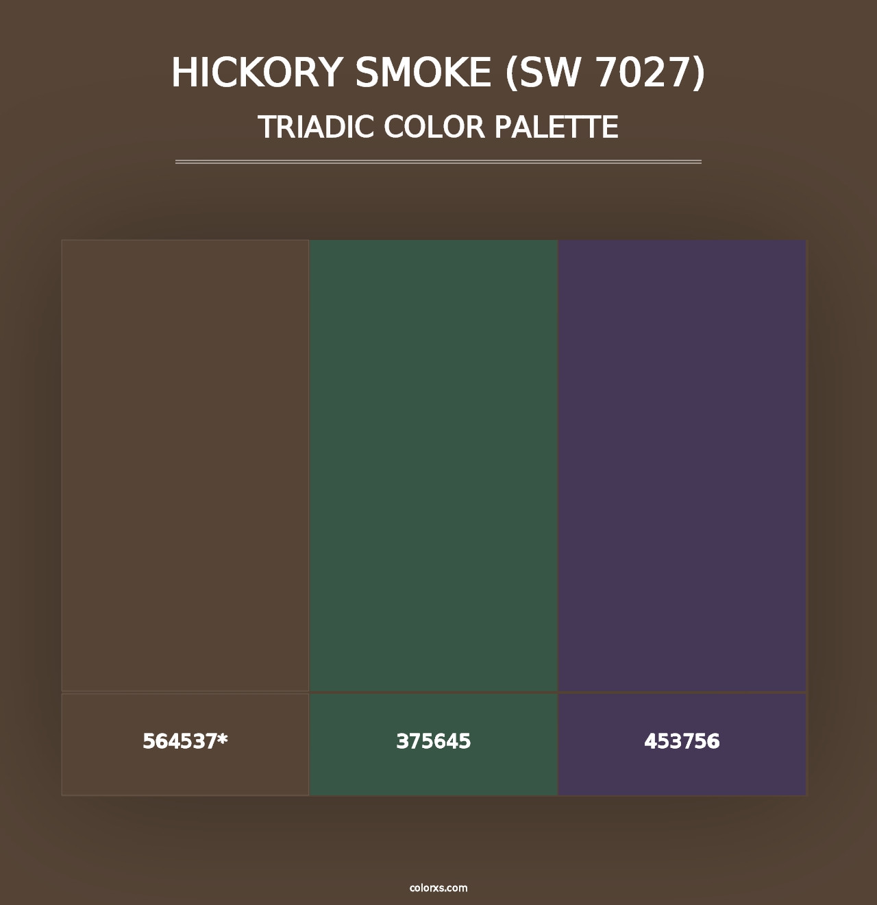 Hickory Smoke (SW 7027) - Triadic Color Palette