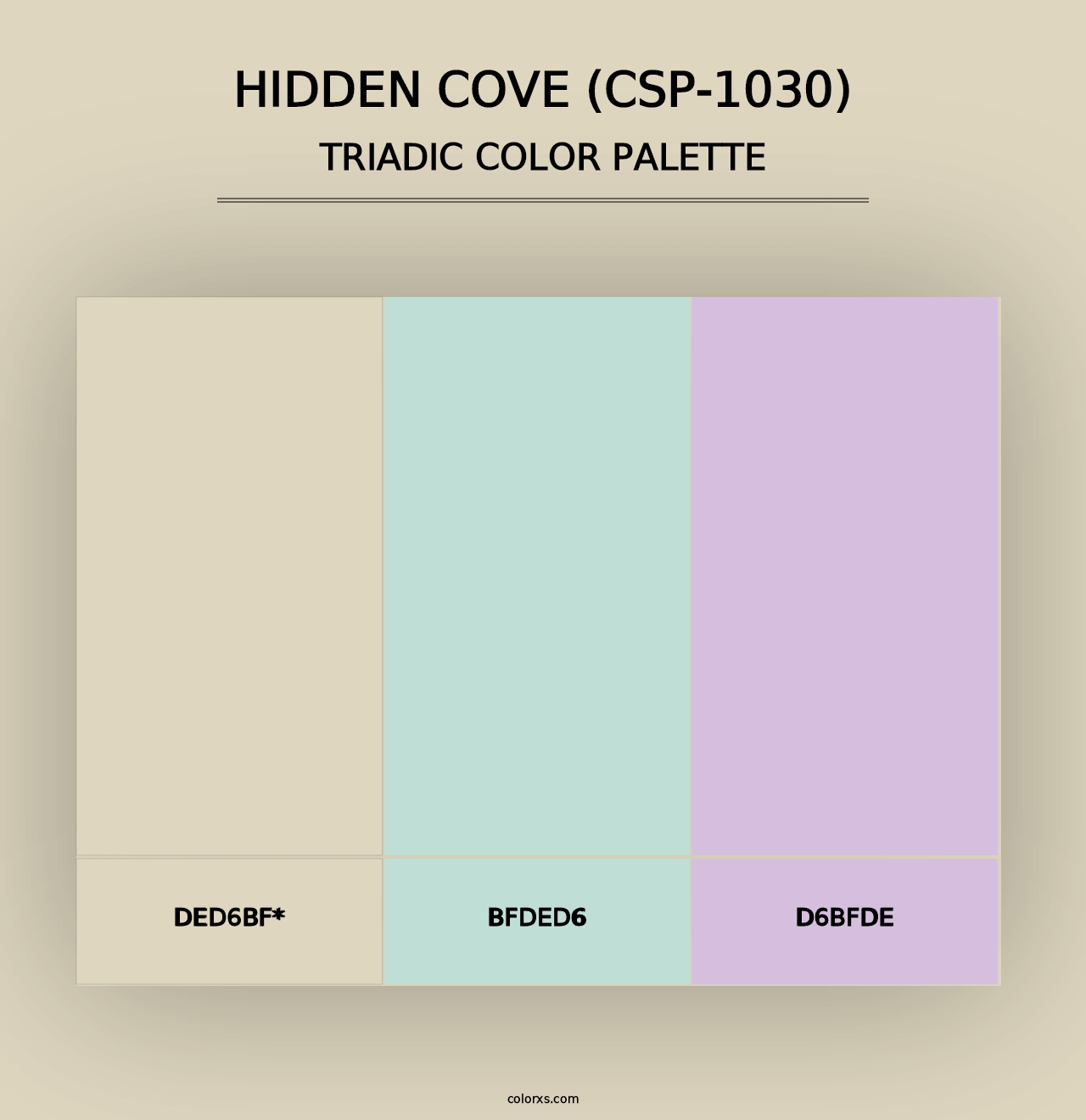 Hidden Cove (CSP-1030) - Triadic Color Palette