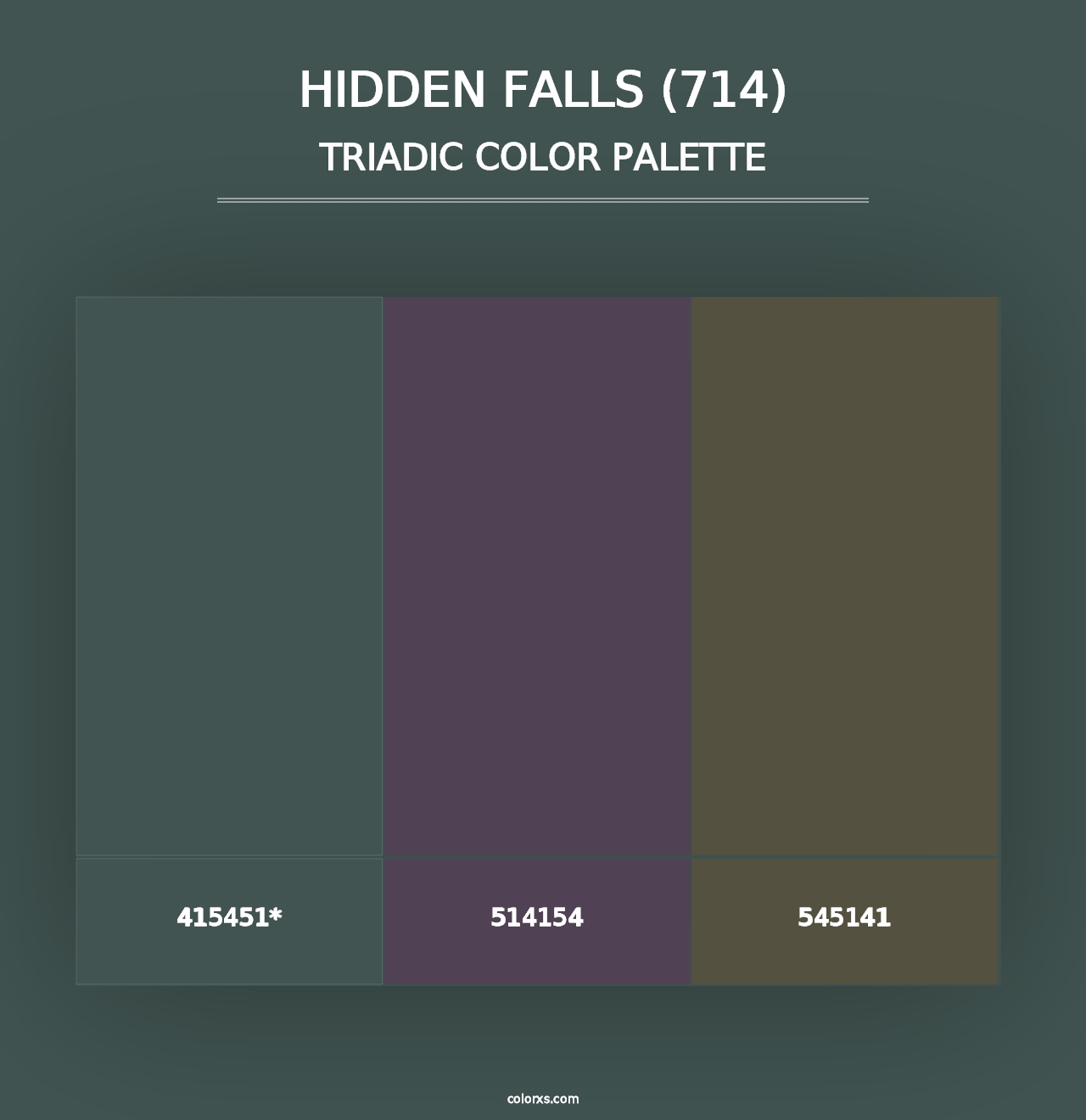 Hidden Falls (714) - Triadic Color Palette