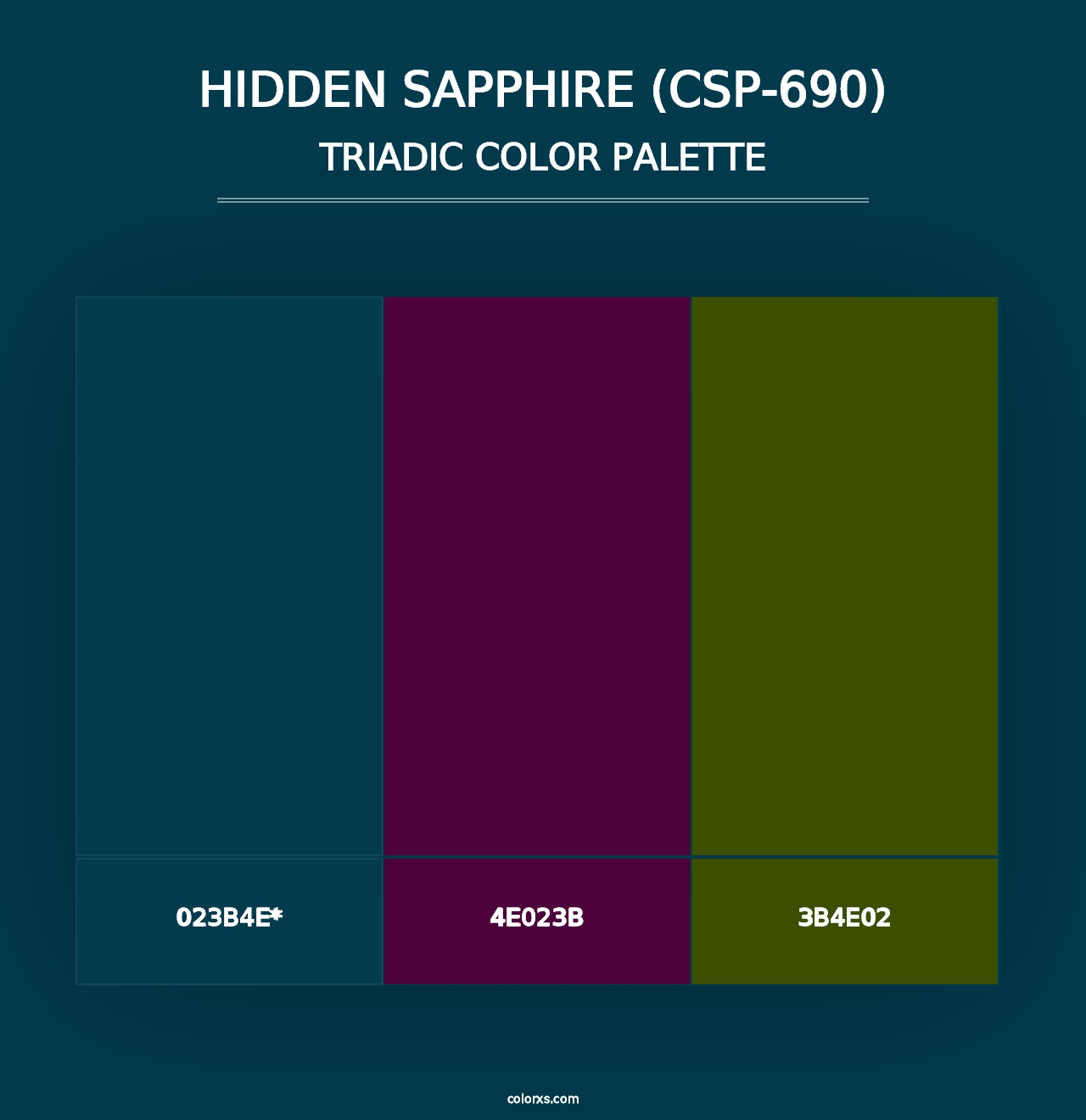 Hidden Sapphire (CSP-690) - Triadic Color Palette