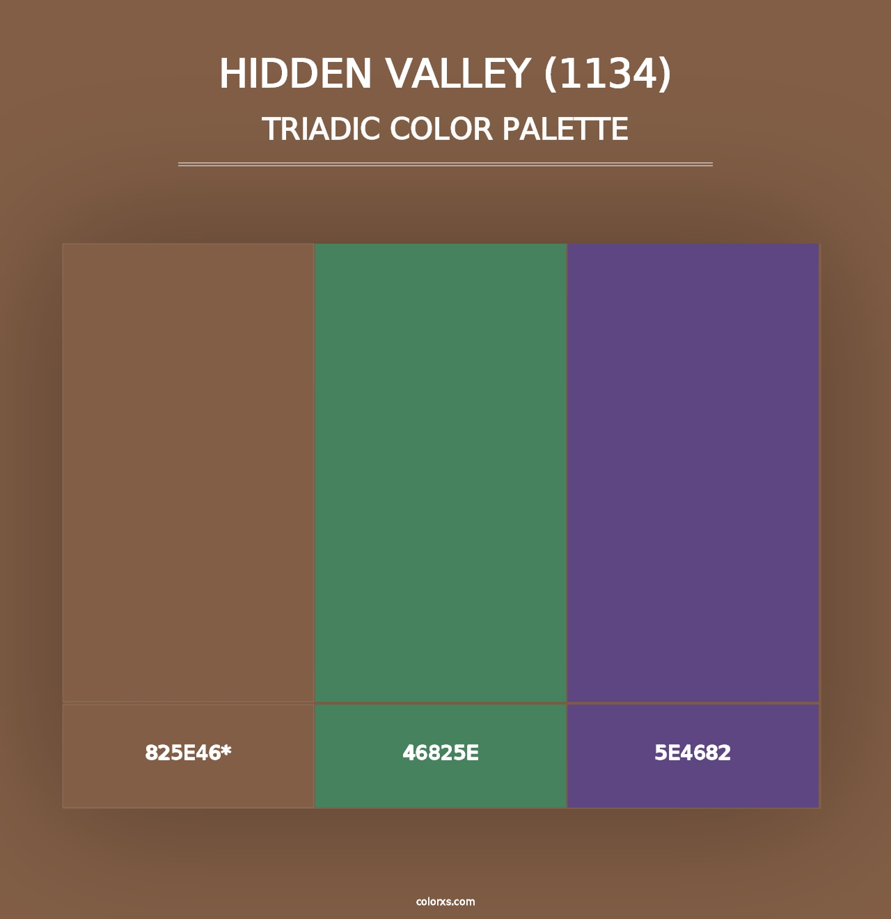 Hidden Valley (1134) - Triadic Color Palette