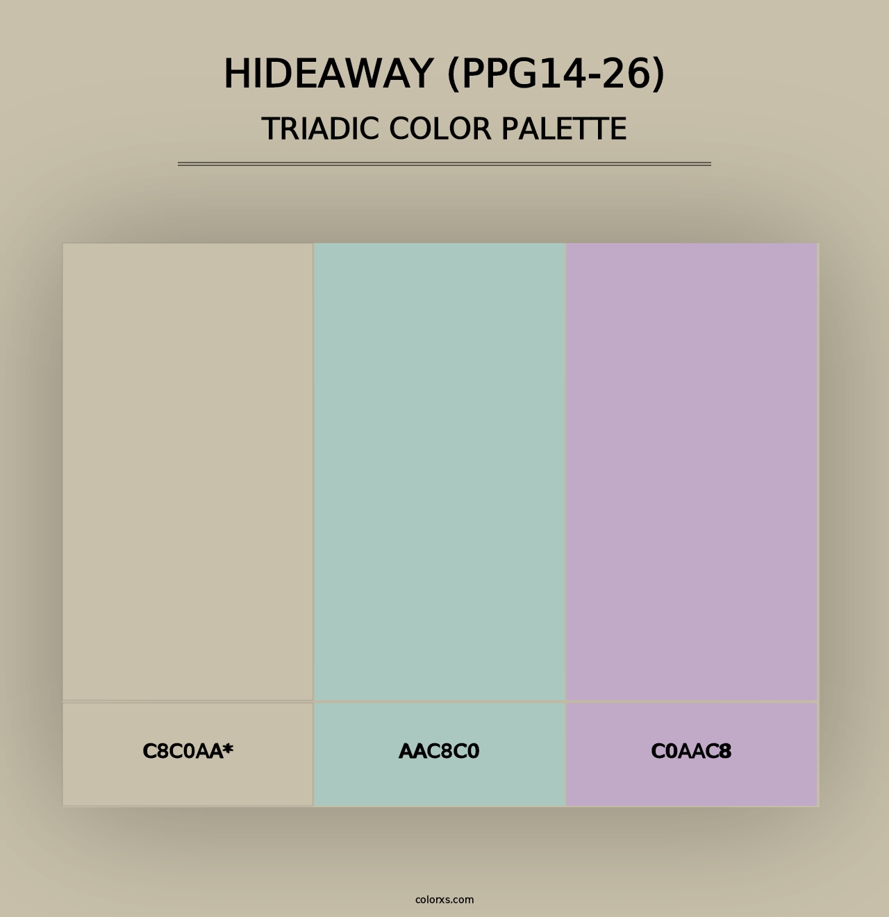 Hideaway (PPG14-26) - Triadic Color Palette