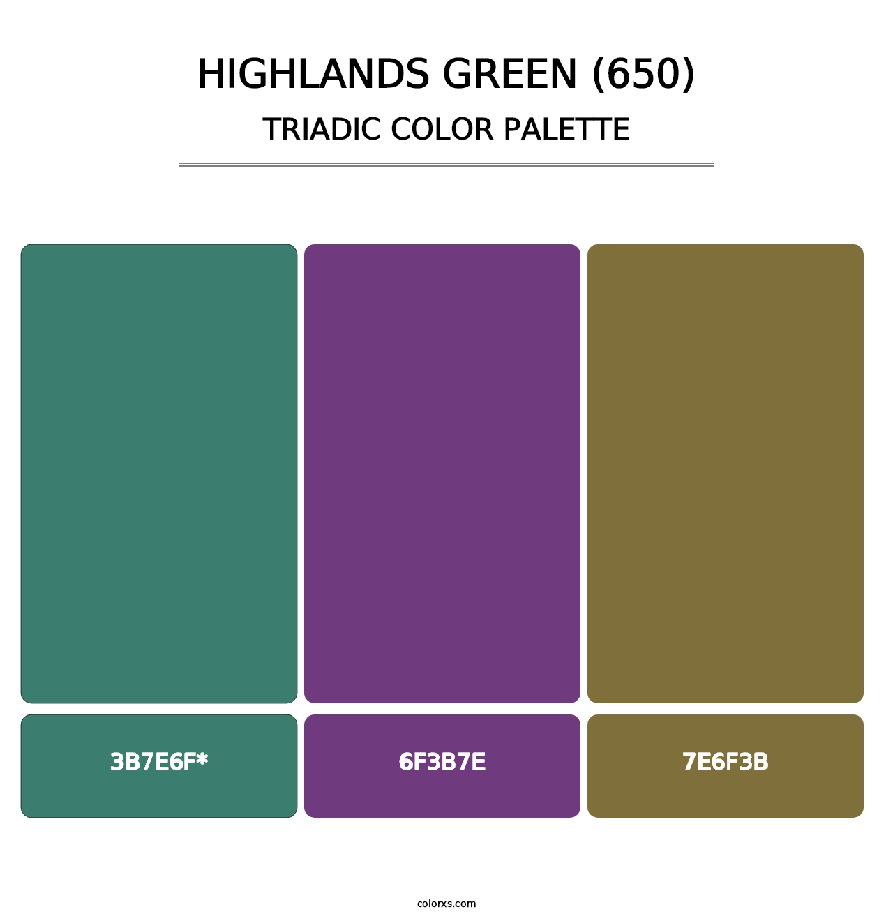 Highlands Green (650) - Triadic Color Palette