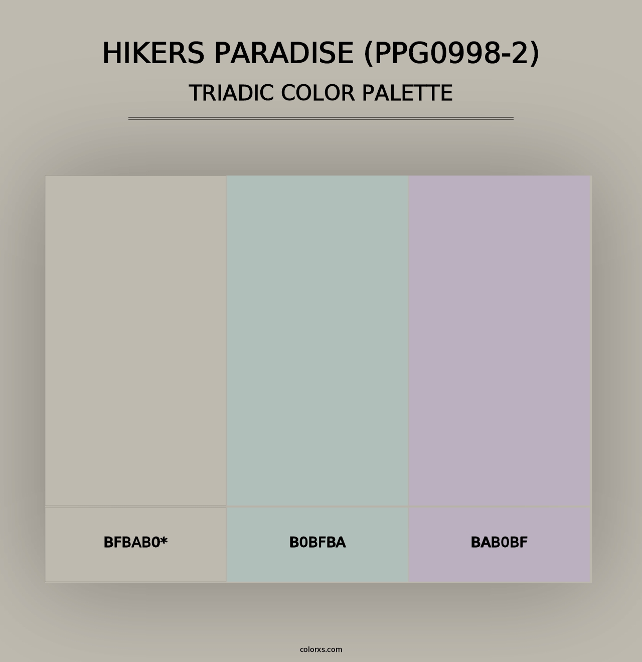 Hikers Paradise (PPG0998-2) - Triadic Color Palette