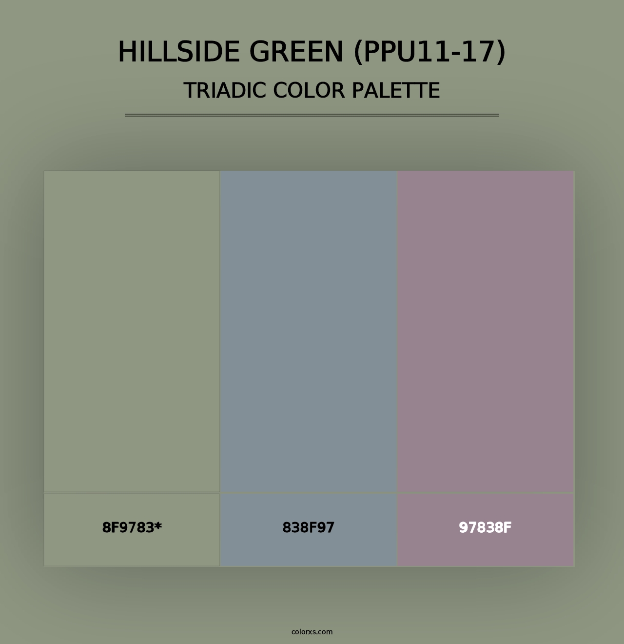 Hillside Green (PPU11-17) - Triadic Color Palette