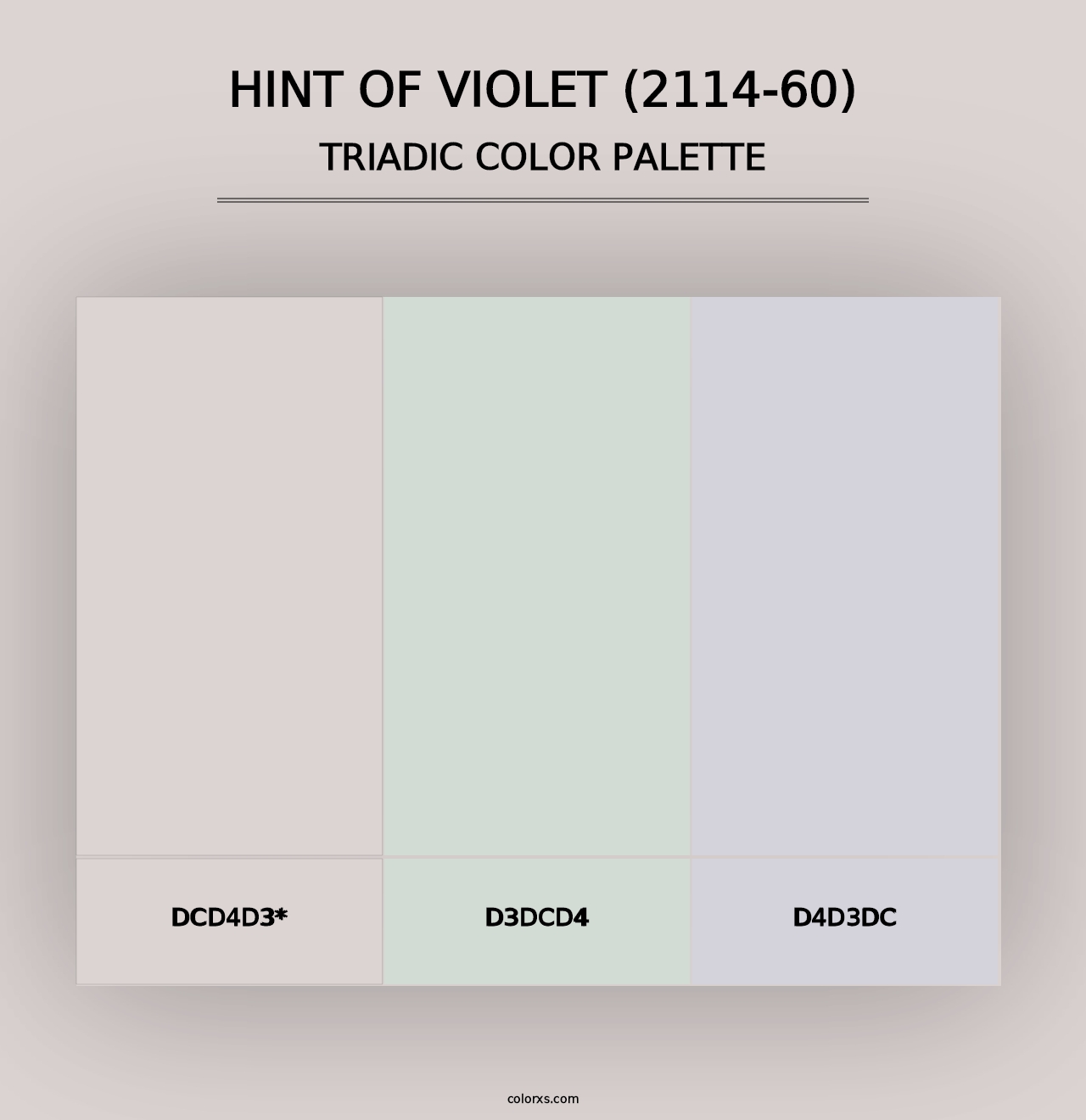 Hint of Violet (2114-60) - Triadic Color Palette