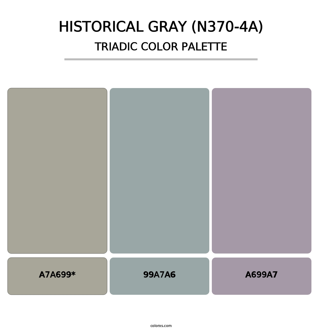 Historical Gray (N370-4A) - Triadic Color Palette