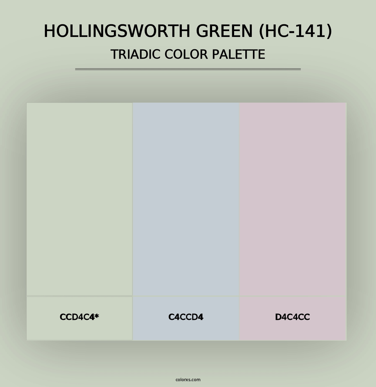 Hollingsworth Green (HC-141) - Triadic Color Palette