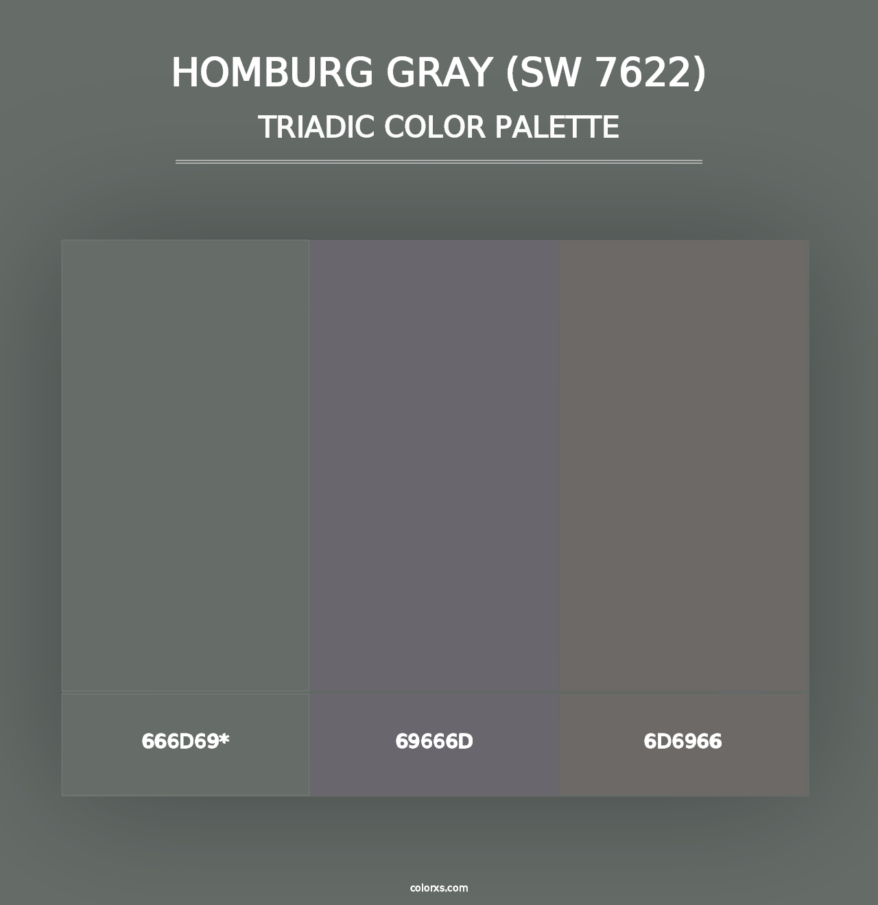 Homburg Gray (SW 7622) - Triadic Color Palette