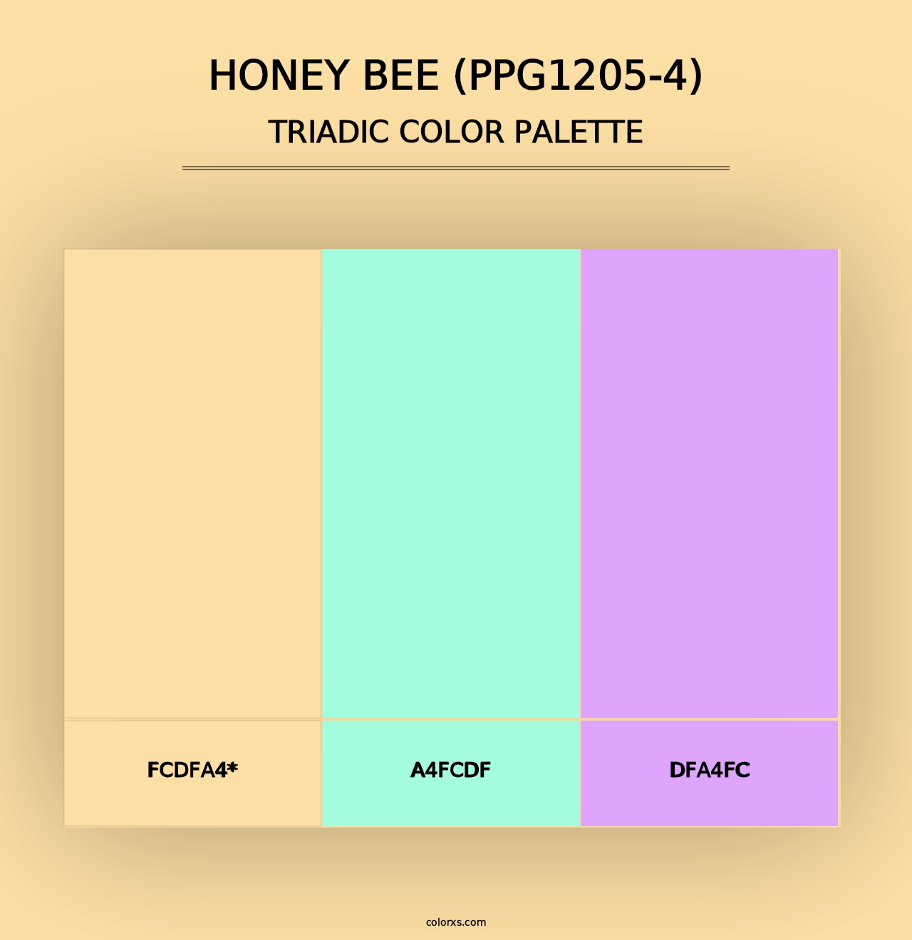 Honey Bee (PPG1205-4) - Triadic Color Palette