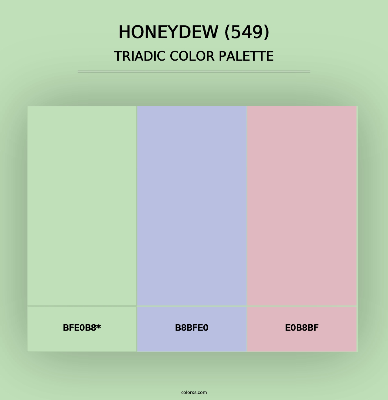 Honeydew (549) - Triadic Color Palette