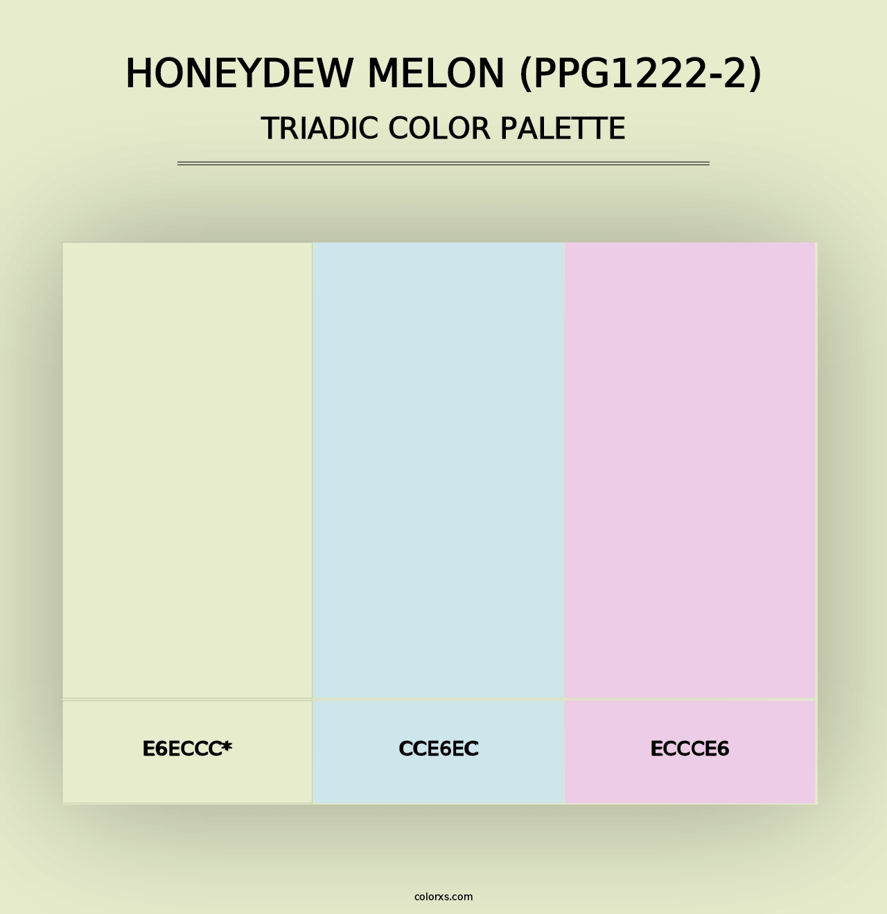 Honeydew Melon (PPG1222-2) - Triadic Color Palette