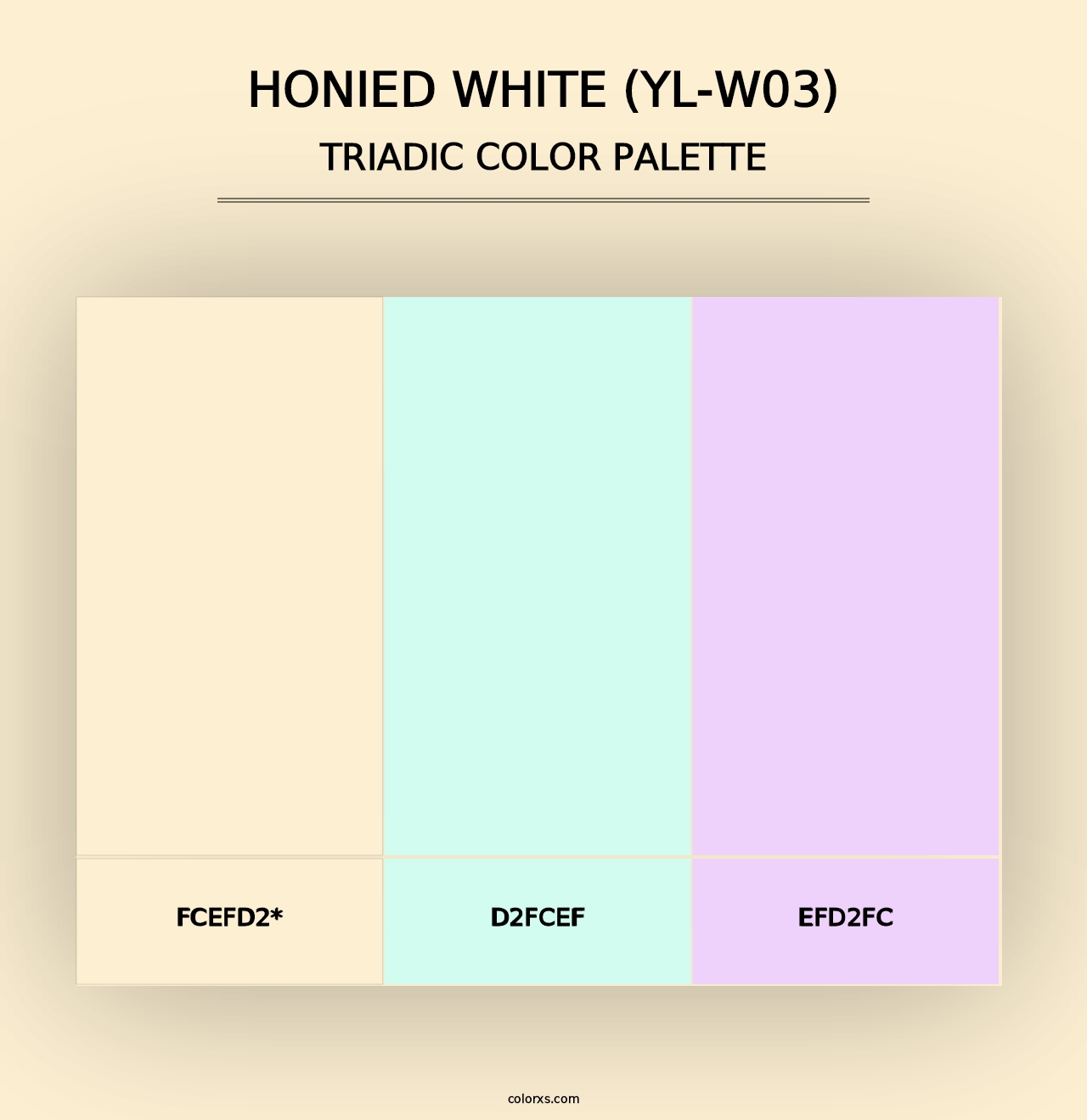 Honied White (YL-W03) - Triadic Color Palette