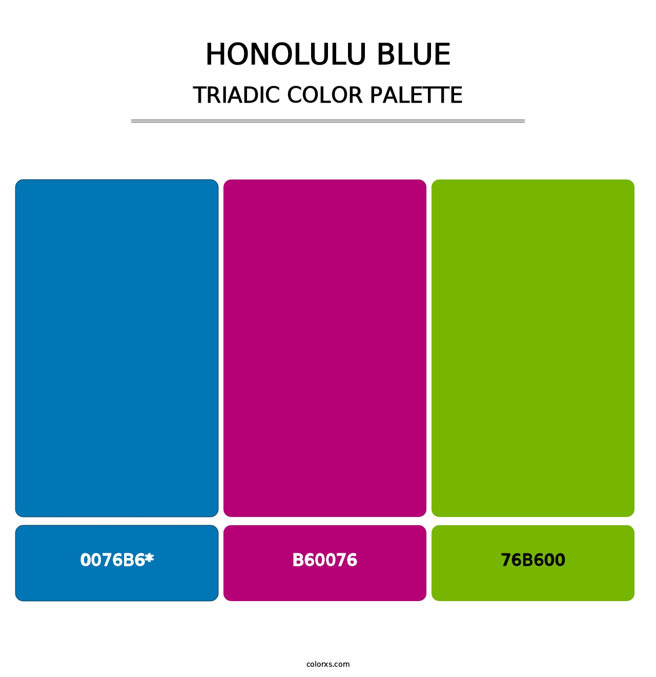 Honolulu Blue - Triadic Color Palette