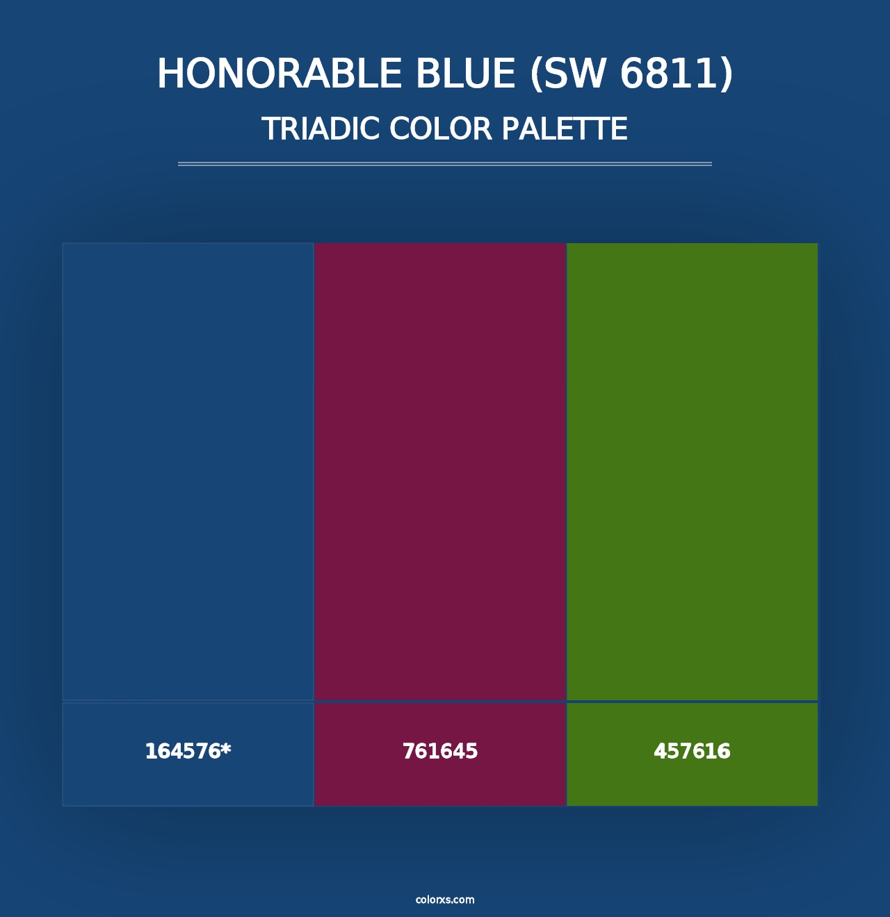 Honorable Blue (SW 6811) - Triadic Color Palette