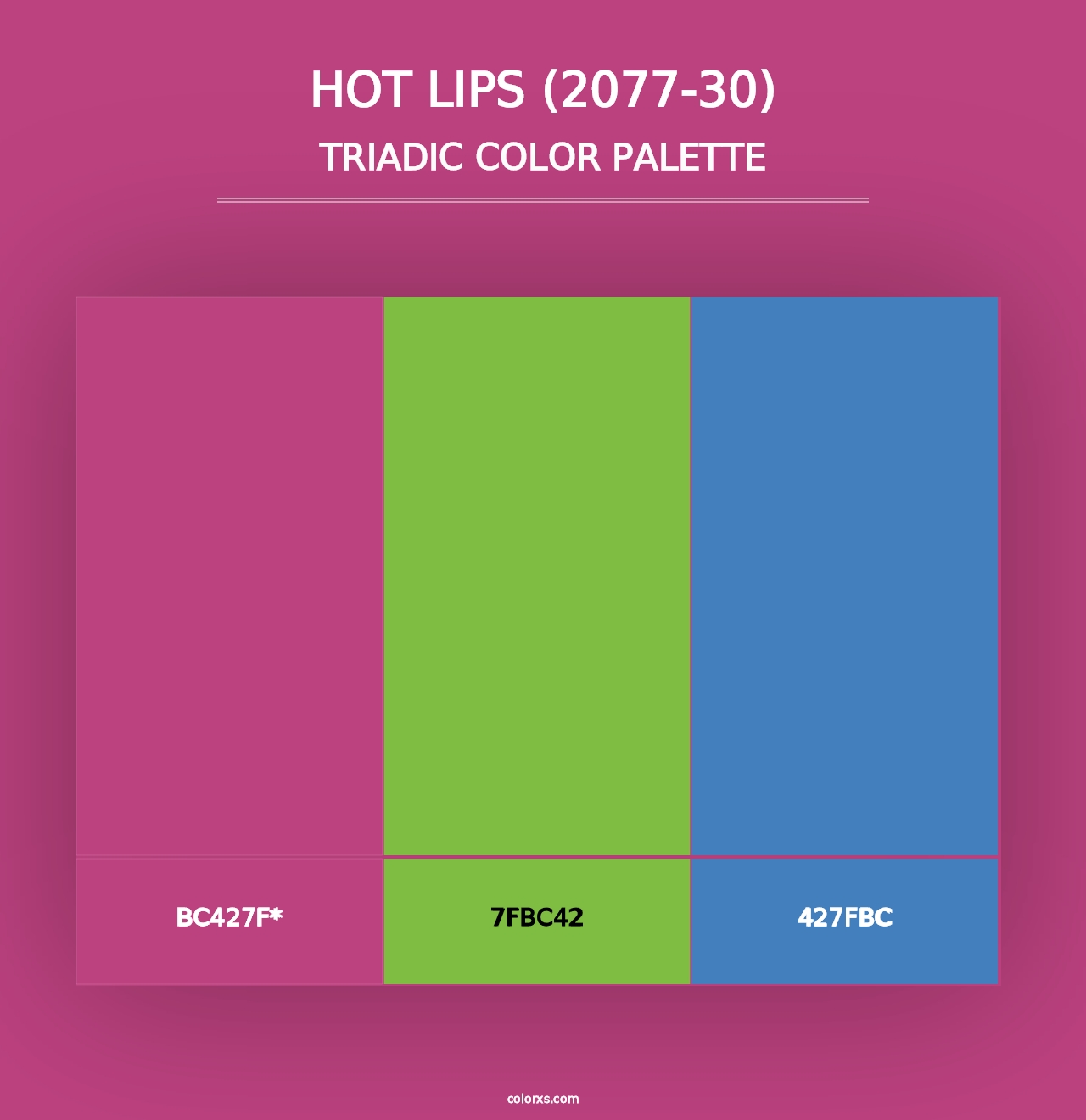 Hot Lips (2077-30) - Triadic Color Palette