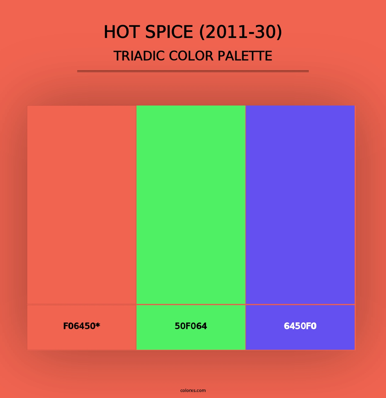 Hot Spice (2011-30) - Triadic Color Palette